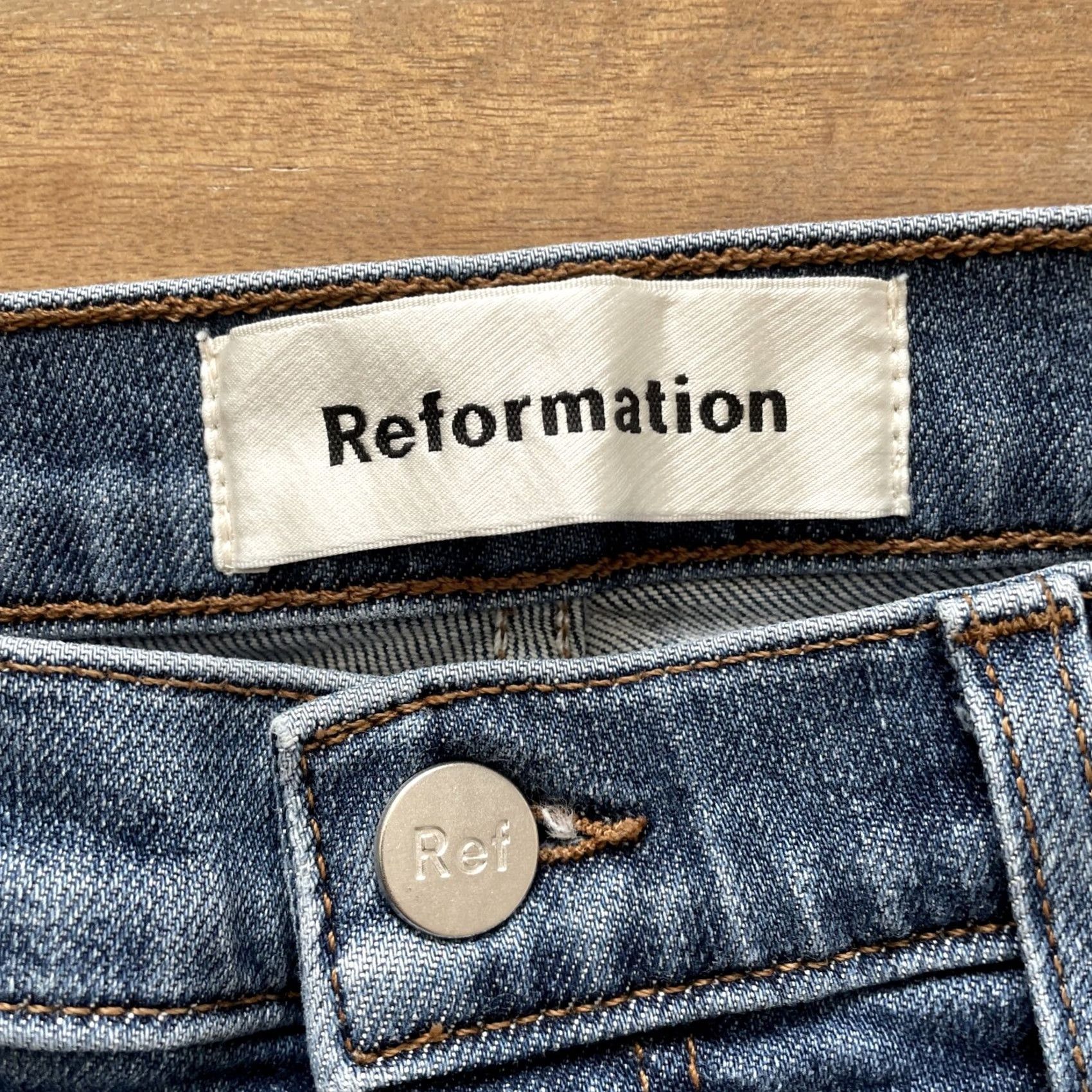 Reformation Reformation Jeans Women High Rise Skinny Denim Light Wash 28 Stretch Spirit Bohemian City USA Logo Zipper Button Size 28" / US 6 / IT 42 - 3 Thumbnail