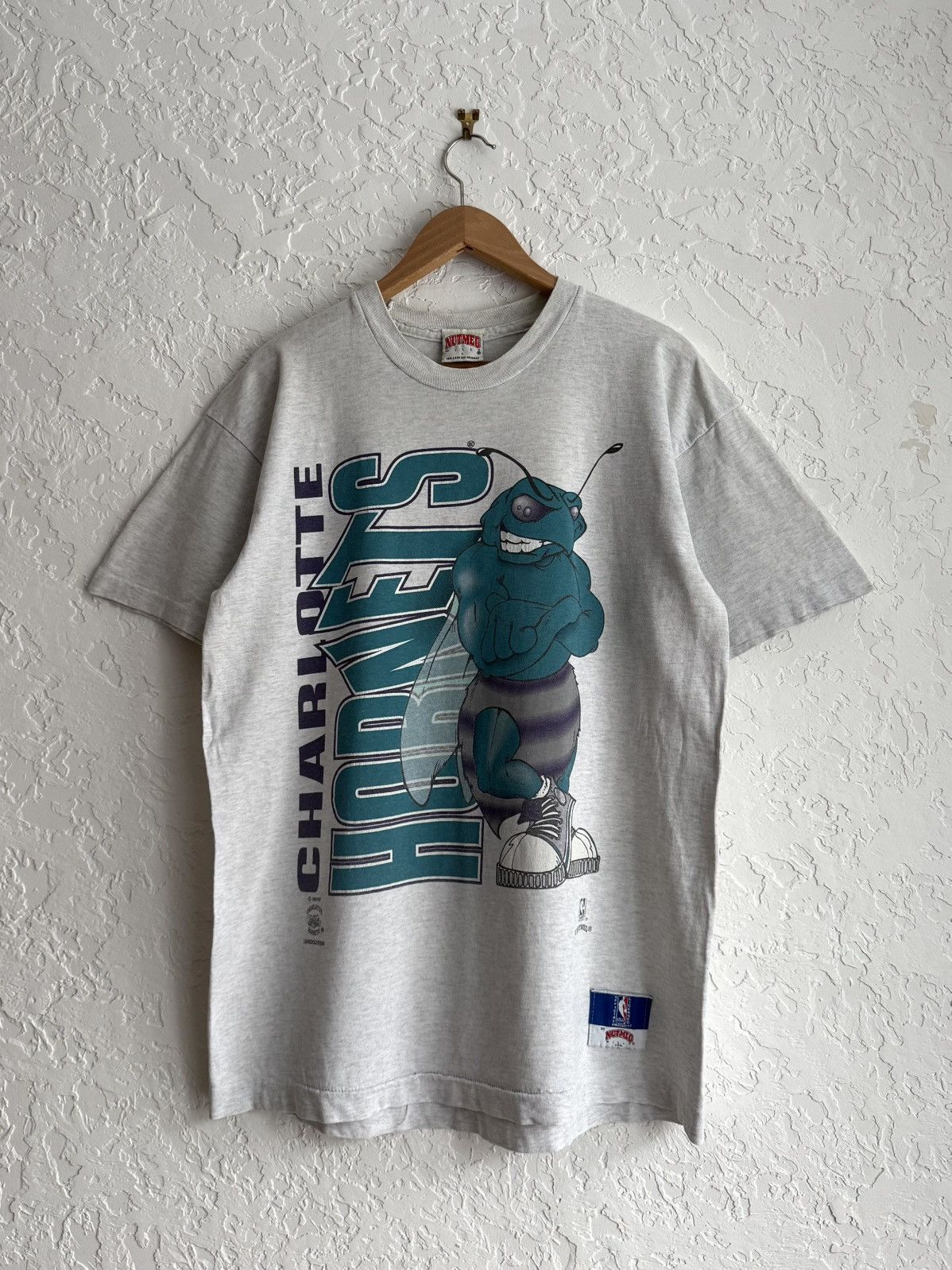 Vintage Charlotte Hornets Nutmeg Mills Single Stitch T-shirt