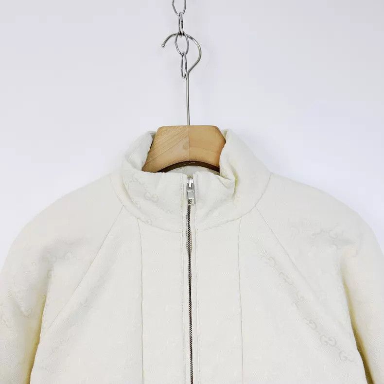 Gucci Gucci White double G full-print logo zipper cotton jacket Size XS / US 0-2 / IT 36-38 - 3 Thumbnail