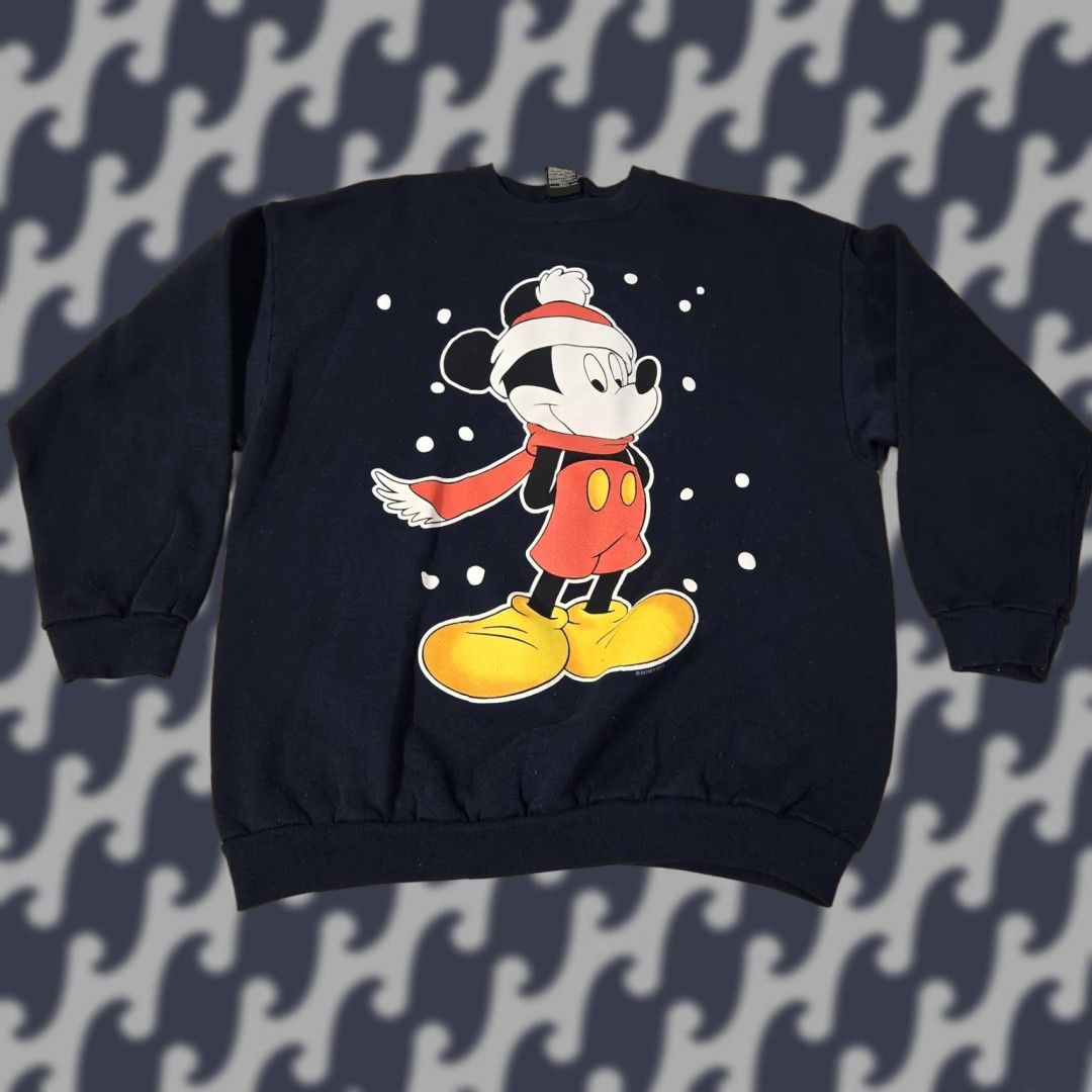 Disney VINTAGE Disney Mickey Unlimited Sweatshirt Mens XL Navy Crewneck Made USA 90s Size US XL / EU 56 / 4 - 1 Thumbnail