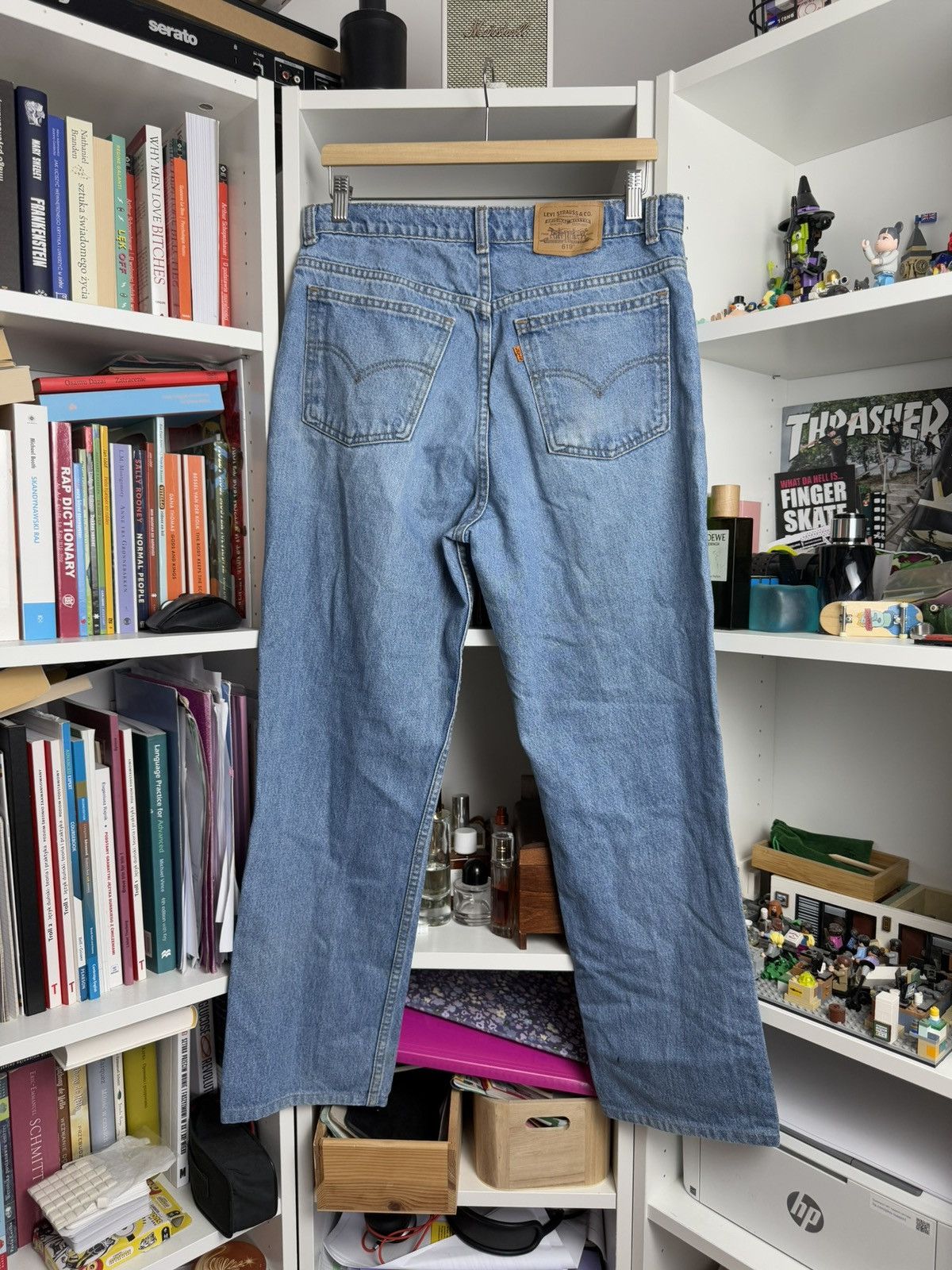 Levi's × Levi's Vintage Clothing × Vintage Vintage 90s Levis 619 orange tab baggy denim pants 33x32 80s Size US 33 - 1 Thumbnail