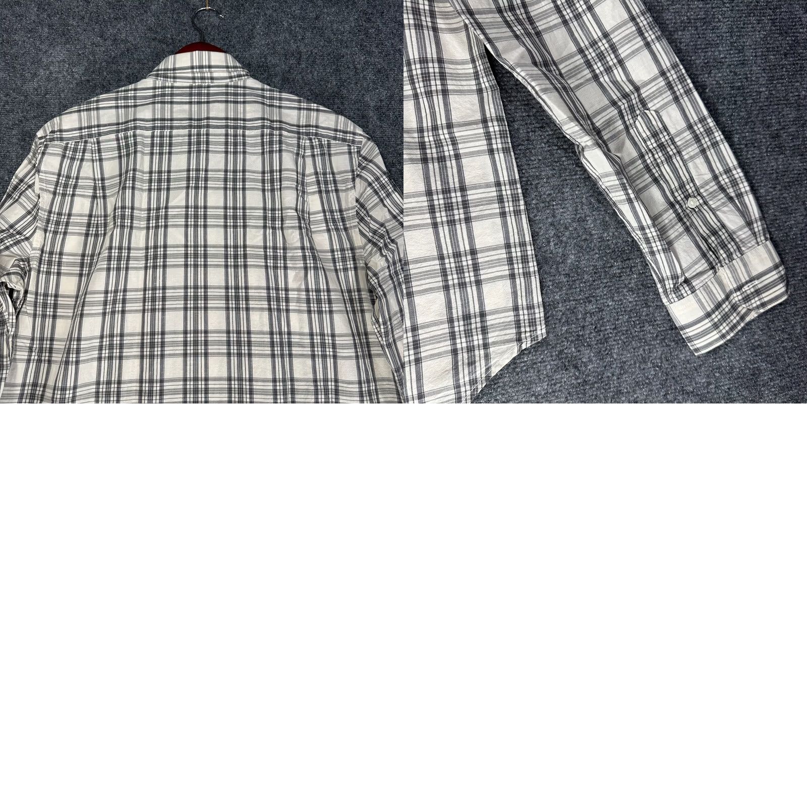 Vince Vince Shirt Mens M Gray Plaid Cotton Linen Blend Long Sleeve Button Up Size US M / EU 48-50 / 2 - 8 Thumbnail