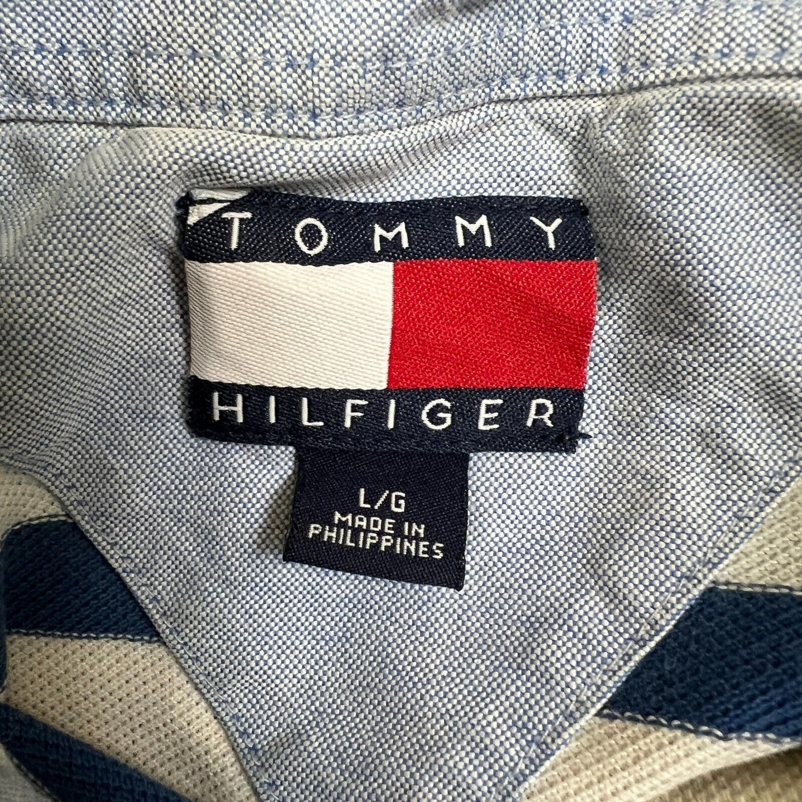 Tommy Hilfiger × Vintage Vintage 90s Tommy Hilfiger Shirt Large Striped Preppy Polo Size US L / EU 52-54 / 3 - 6 Thumbnail