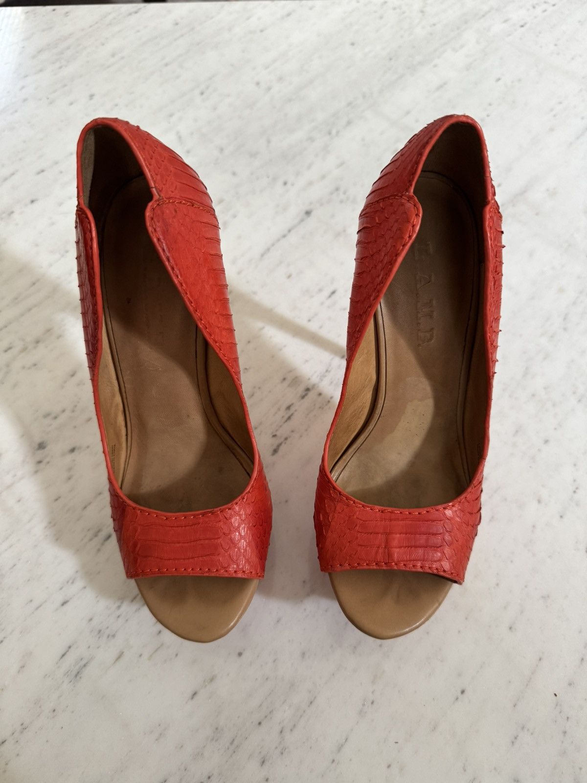 Designer × L.A.M.B. L.A.M.B leather red platform heels Size US 6.5 / IT 36.5 - 1 Thumbnail