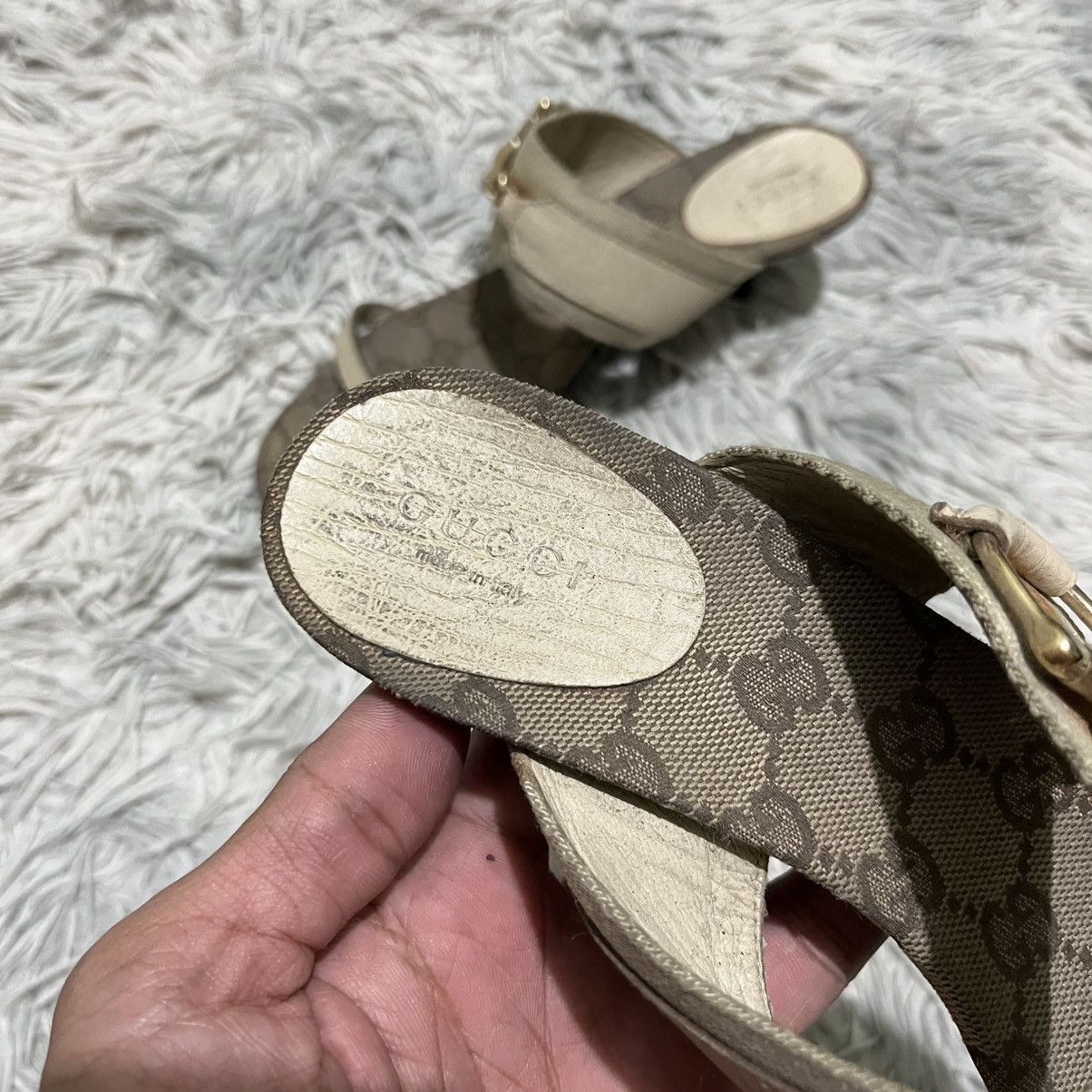 Gucci Vintage Gucci Horsebit Canvas GG Heels Size US 7.5 / IT 37.5 - 3 Thumbnail