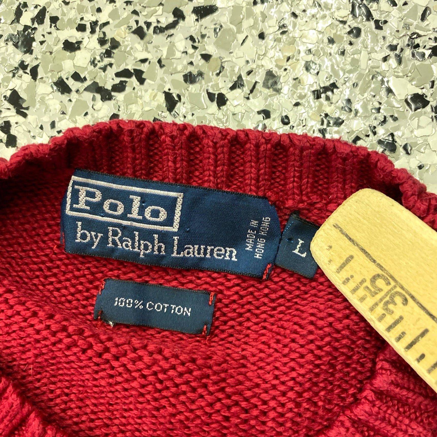 Polo Ralph Lauren VINTAGE Polo Ralph Lauren Sweater Mens Large Red Cotton Knit Pullover Logo 90s Classic Preppy Women/Girls/Mens Size US L / EU 52-54 / 3 - 2 Thumbnail