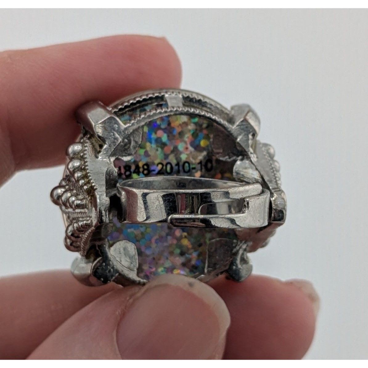 Other Vintage Cottagecore Floral Statement Ring With Prismatic Shi Size ONE SIZE - 4 Thumbnail