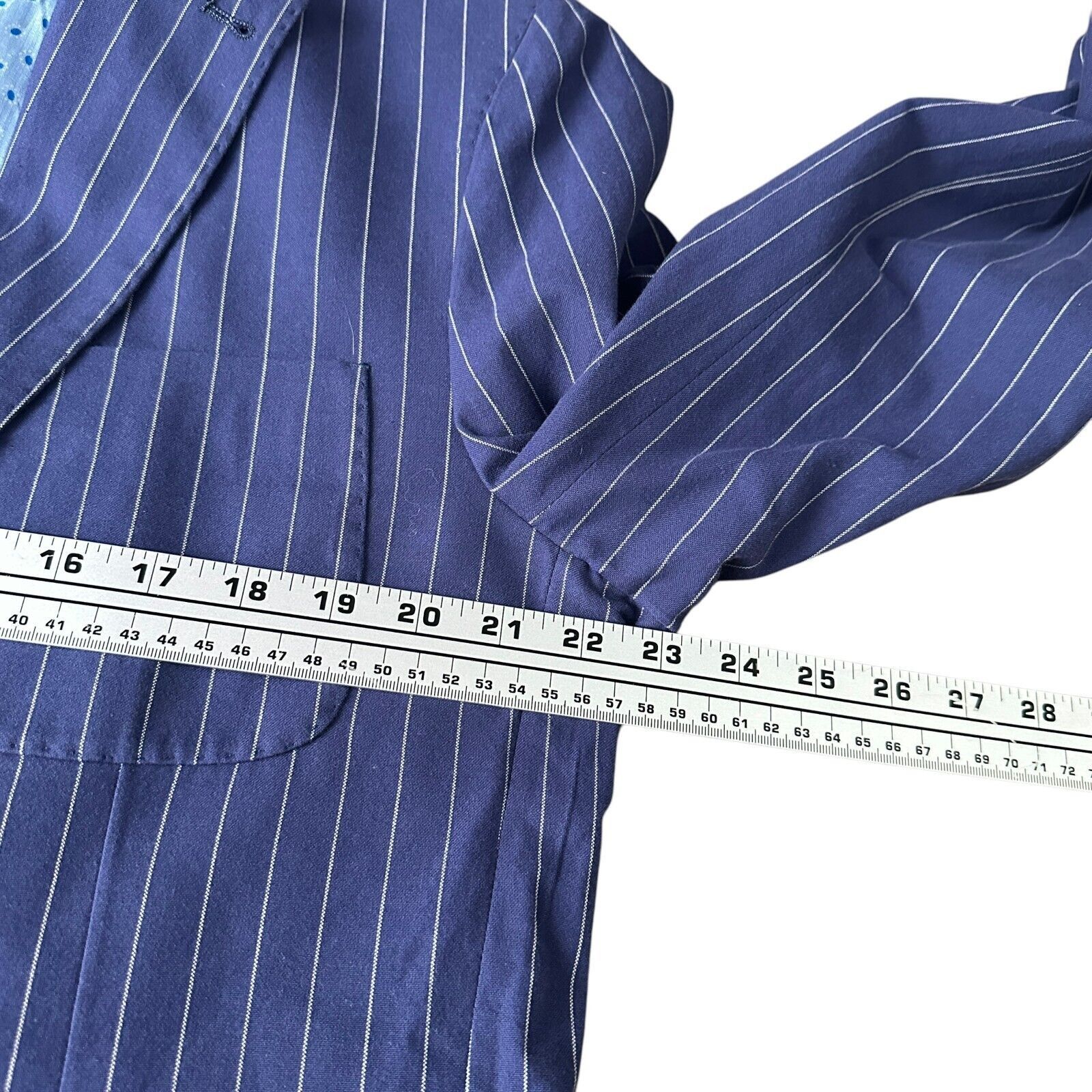 Peter Millar Peter Millar Blazer Jacket Men L Blue Cotton Single Breasted Size 44R - 8 Thumbnail