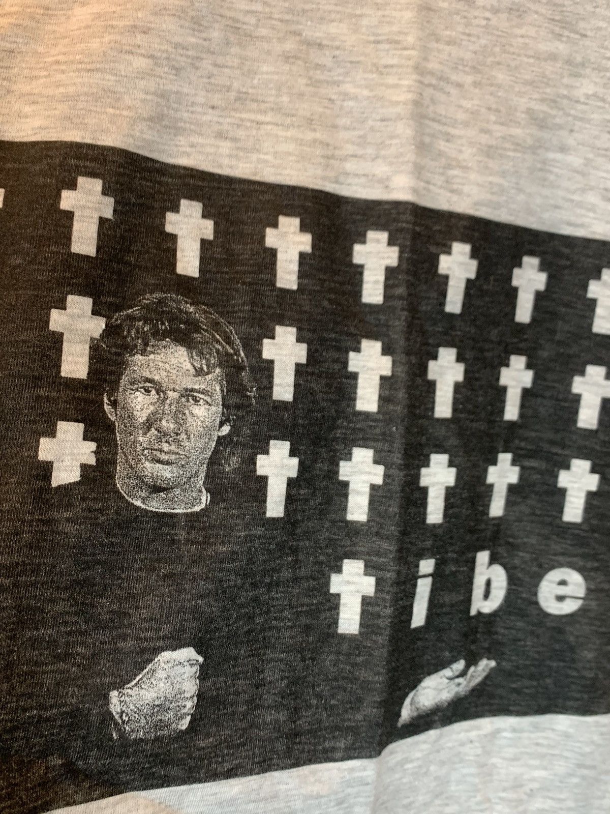 Vintage RARE Vintage 80s Free Tibet Richard Gere Single Stitch Shirt Size US M / EU 48-50 / 2 - 5 Thumbnail