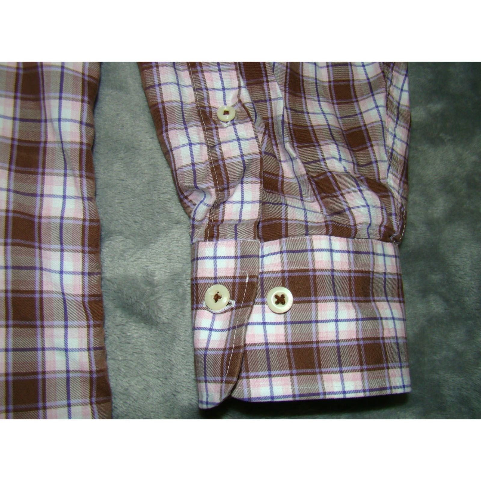Peter Millar Peter Millar Shirt Plaid Button-Up Pink Brown Purple 2XL Mens Long Sleeve Casual Mens Size US XXL / EU 58 / 5 - 3 Thumbnail