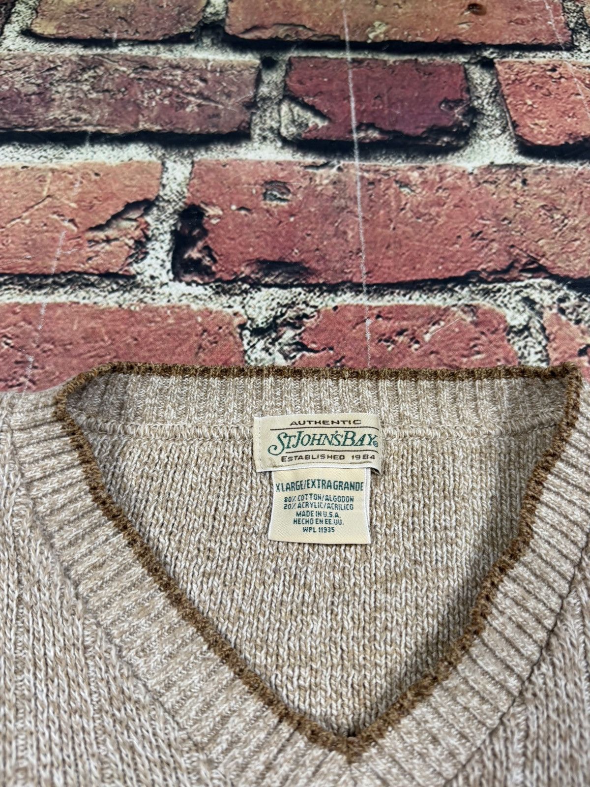St. Johns Bay Vintage St. John’s Bay Geometric Aztec Knit Sweater V-Neck Size US XL / EU 56 / 4 - 6 Thumbnail