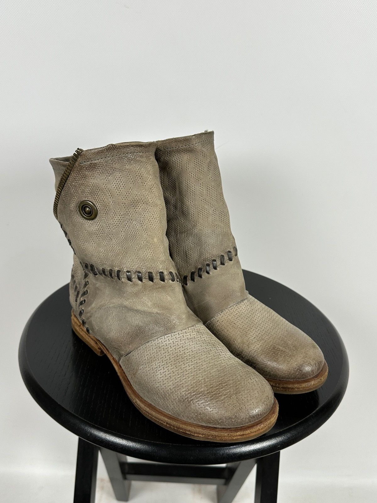 Other A.S.98. Airstep Leather Biker Zip Ankle Boots Size US 7 / IT 37 - 5 Thumbnail