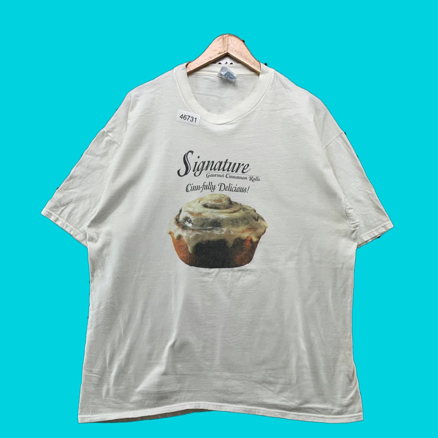 Hanes VINTAGE Nike Cinnamon Rolls Shirt Mens XL White Bakery Tee Short Sleeve Cinnabon Size US XL / EU 56 / 4 - 1 Thumbnail