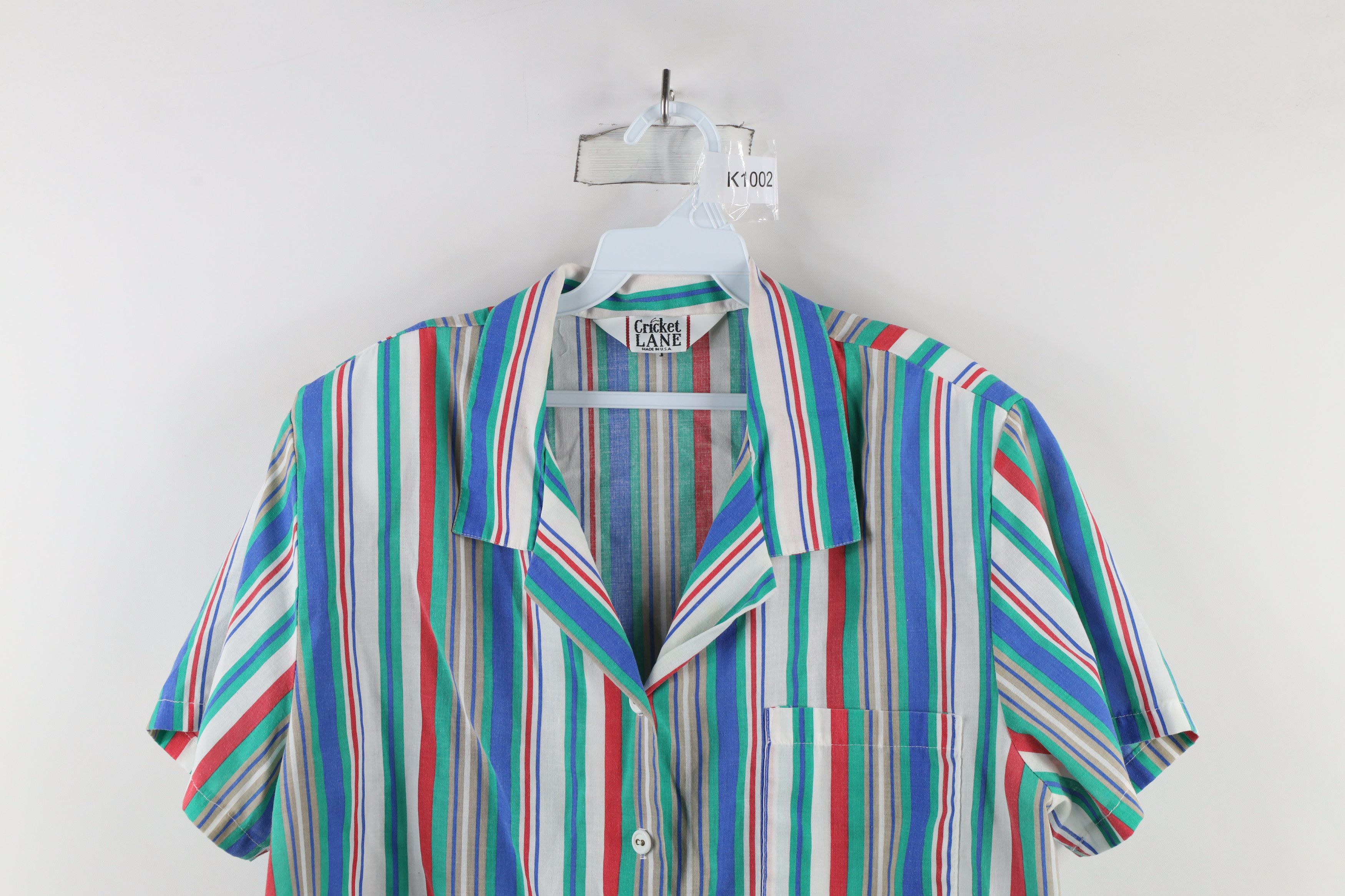 Vintage Vintage 90s Streetwear Striped Short Sleeve Button Shirt USA Size XL / US 12-14 / IT 48-50 - 2 Thumbnail