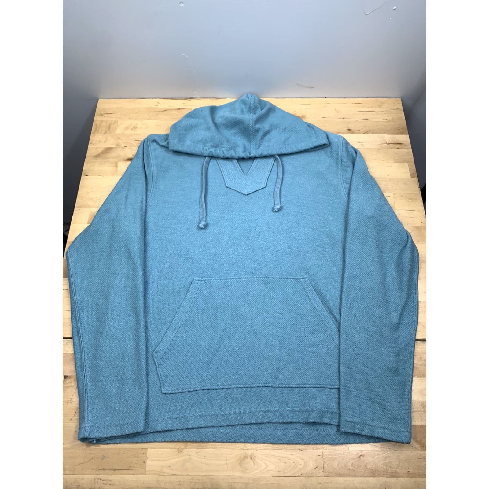 Lucky Brand Lucky Brand Hoodie Mens L Turquoise V-Neck Drawstring Pullover Casual Solid #7195 Size US L / EU 52-54 / 3 - 2 Thumbnail