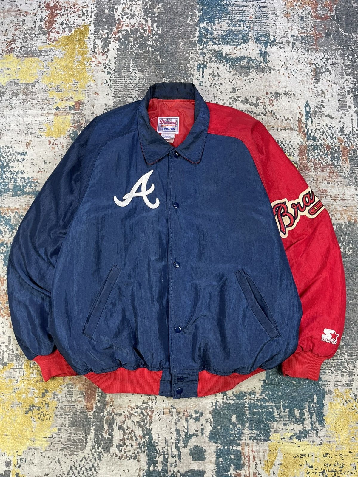 MLB Vtg 90s Atlanta Braves x Starter Diamond Collection Jacket Size US L / EU 52-54 / 3 - 4 Thumbnail