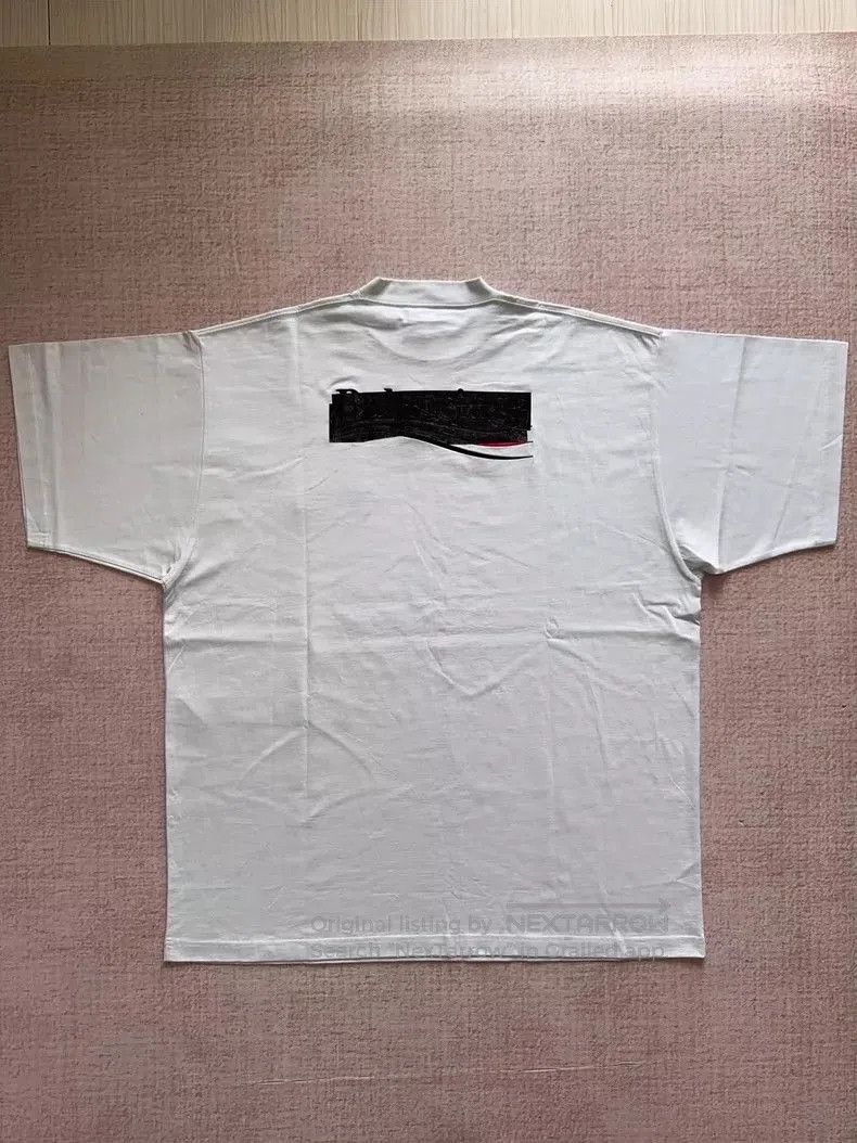 Balenciaga Balenciaga Logo Tape Wave Short Sleeve T-Shirt. Size US XXL / EU 58 / 5 - 2 Thumbnail