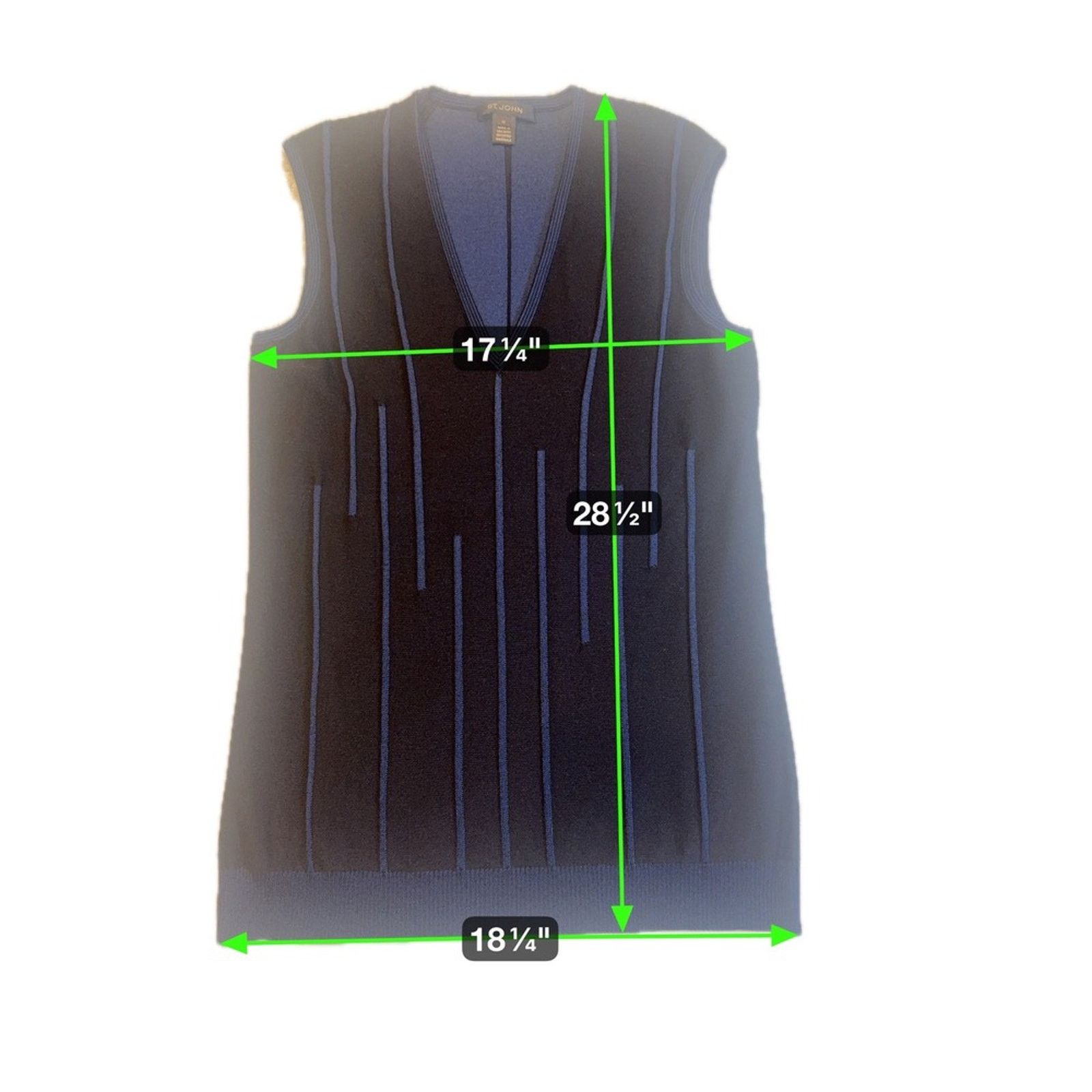 St. John St. John Sleeveless Sweater Blue Black Knit Top Designer M Size M / US 6-8 / IT 42-44 - 2 Thumbnail