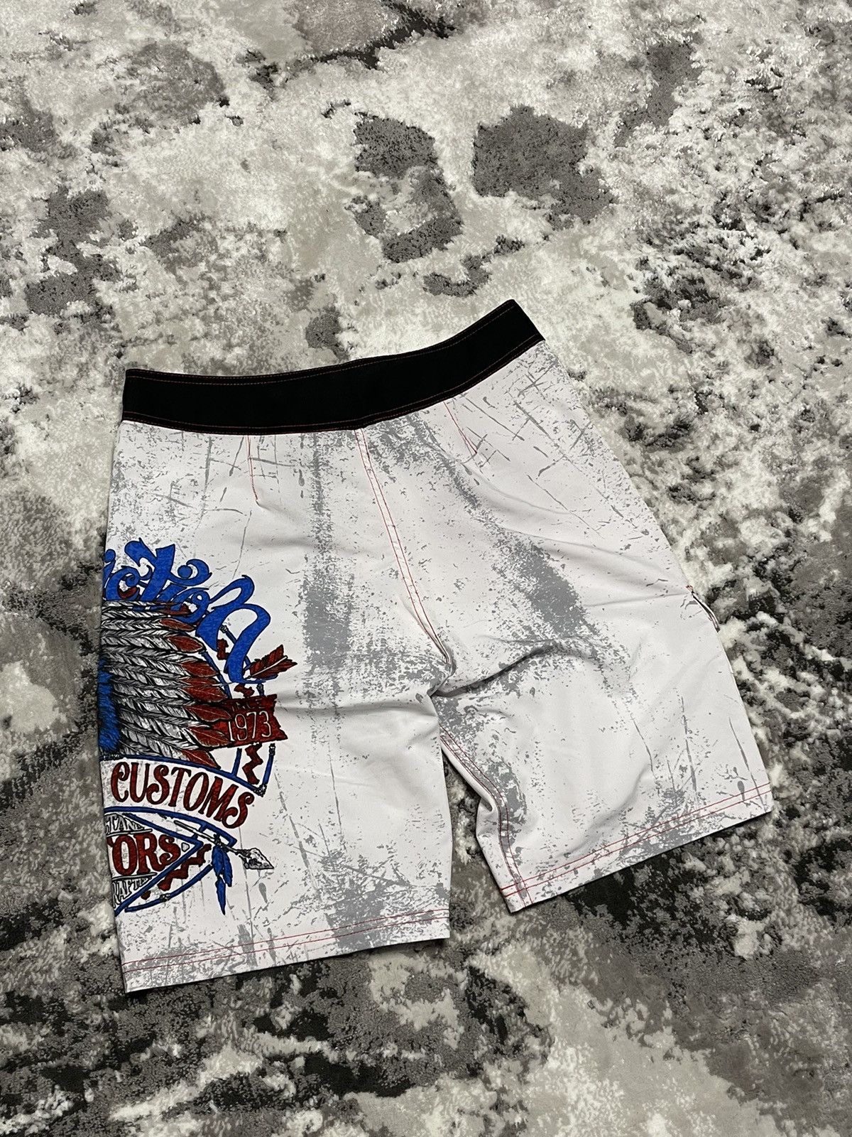 Affliction × Japanese Brand Rare Affliction Skull Y2K Shorts Boardshorts Size US 32 / EU 48 - 7 Thumbnail