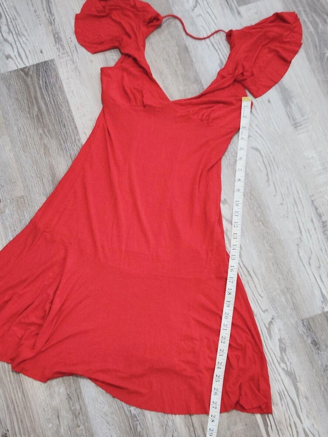 Armani Exchange Armani Exchange Dress Medium Low Back Red V Neck Cap Flutter Size M / US 6-8 / IT 42-44 - 7 Thumbnail