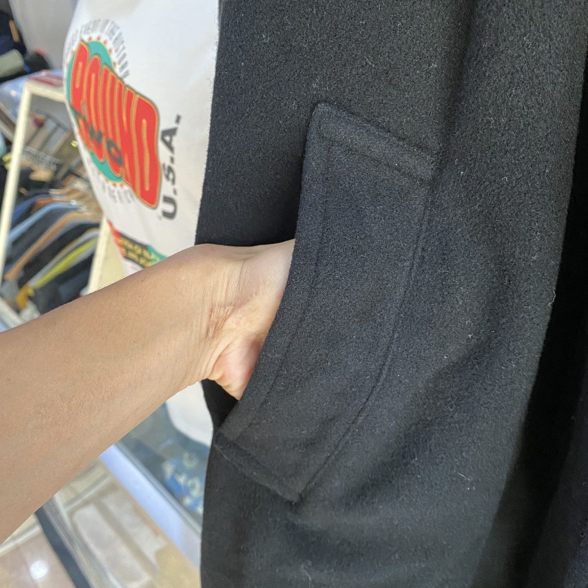 Moschino VINTAGE RARE‼️Moschino Uomo Black Wool Coat Japan Size L Size US L / EU 52-54 / 3 - 10 Thumbnail