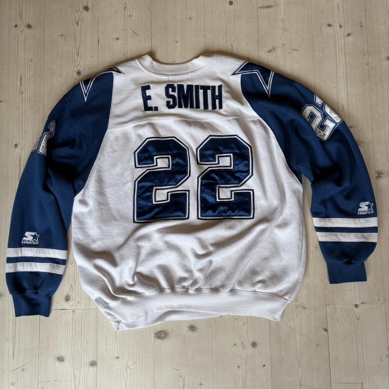 NFL × Starter × Vintage 1990’s Emmit Smith Dallas Cowboys Sweatshirt Size US XL / EU 56 / 4 - 2 Thumbnail