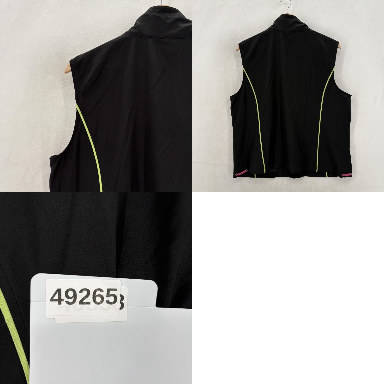 Vintage Christopher & Banks cb Sport Vest Womens Petite XL Black Zip Pockets Neon Gym Jacket Windbreaker Sleeveless Pockets Zip 2002? Size XL / US 12-14 / IT 48-50 - 9 Thumbnail