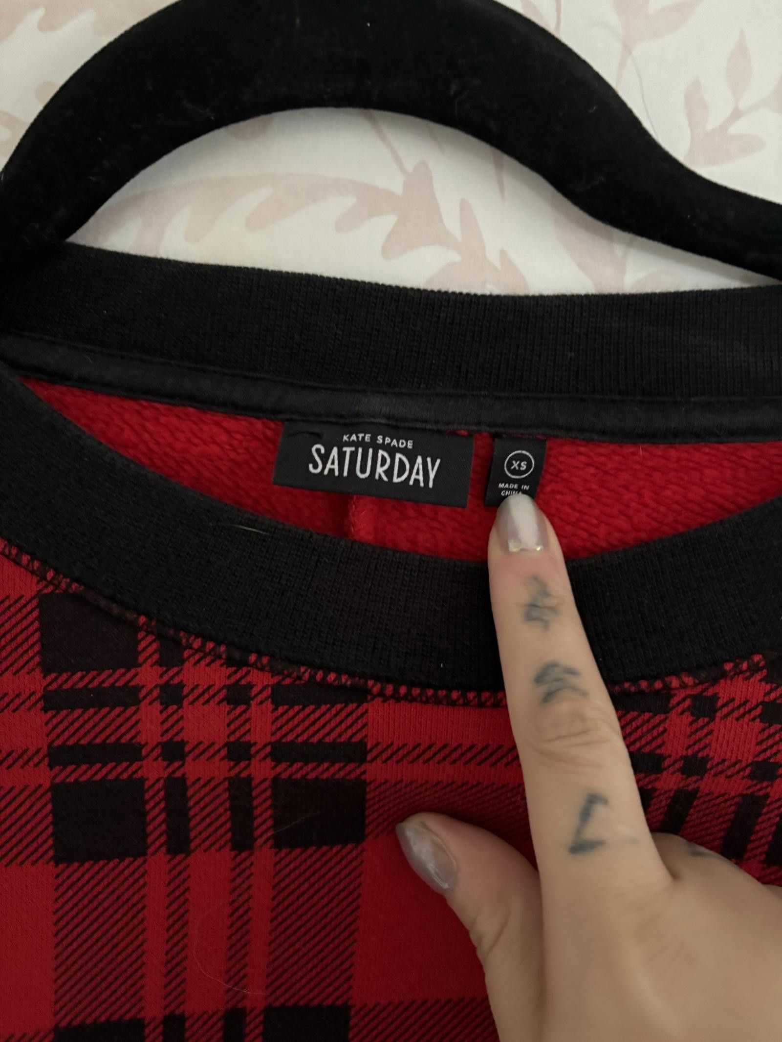 Designer EUC Kate Spade Saturday Red Plaid Sweater - XS Size XS / US 0-2 / IT 36-38 - 2 Thumbnail