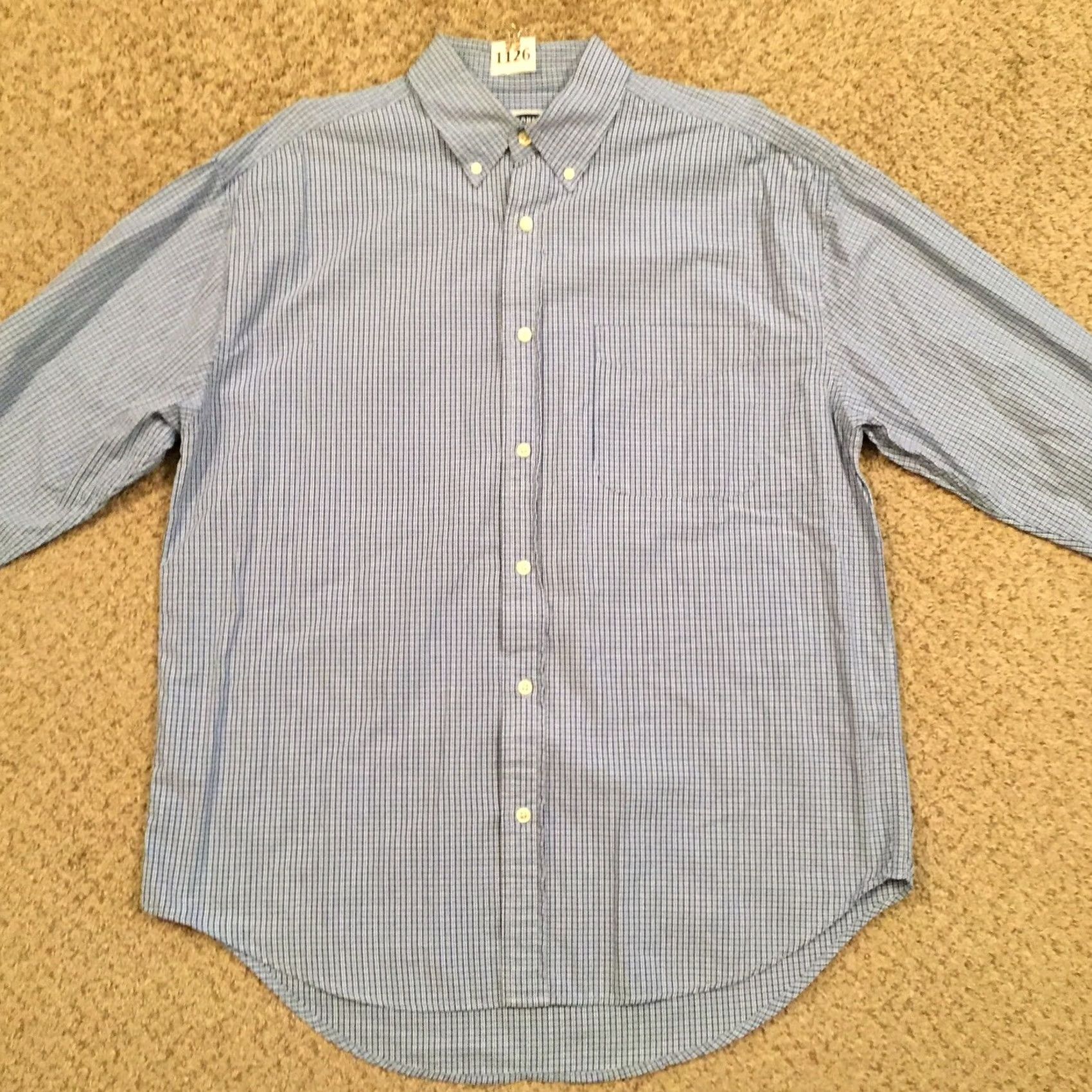 Old Navy Old Navy Shirt Mens Large Blue Plaid Long Sleeve Button-Up Regular Cotton Button-Down Collar Shirt Size US L / EU 52-54 / 3 - 5 Thumbnail