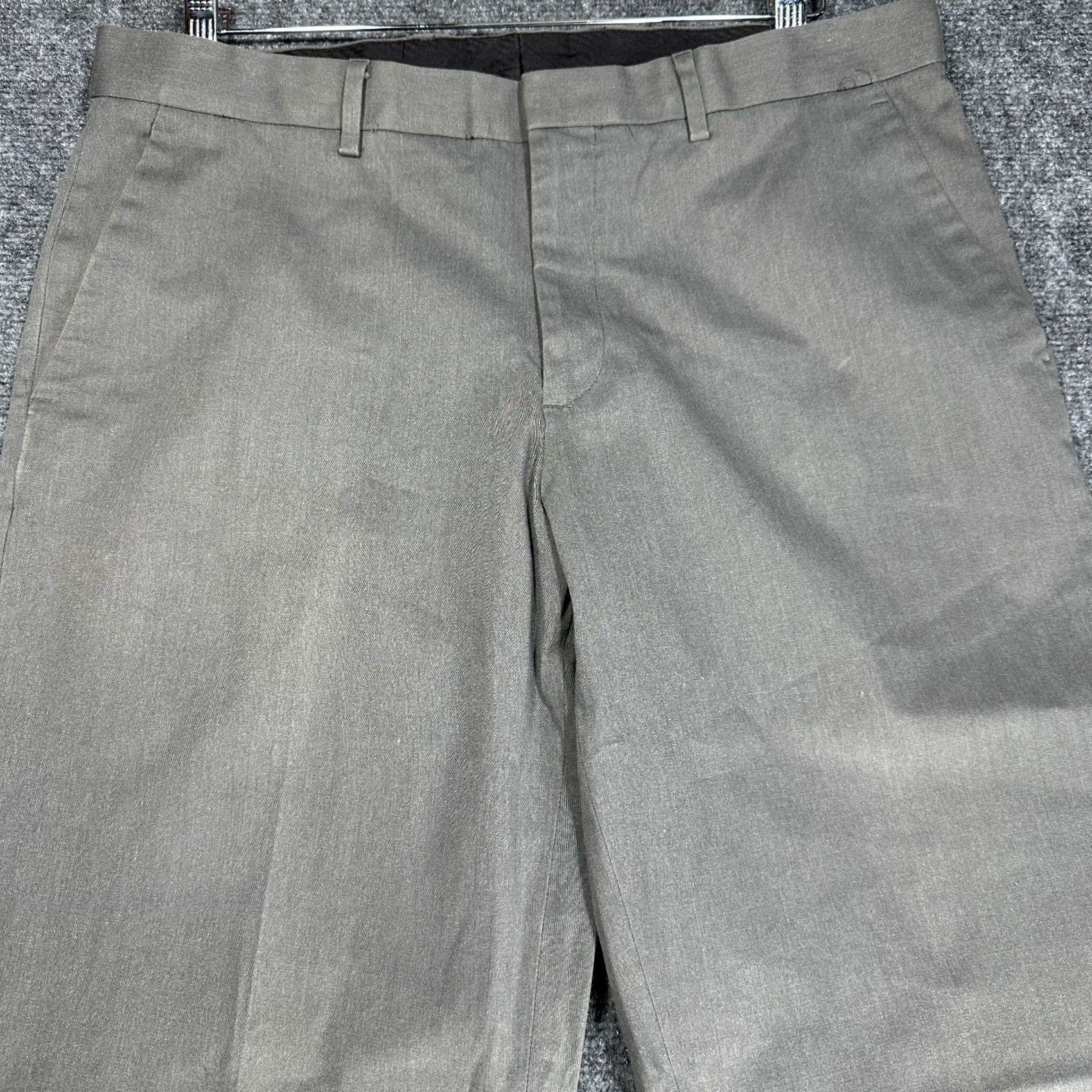 Express Express Pants 34 Gray Stretch Flat Front Pockets Straight Leg Mens Pants Size US 34 / EU 50 - 3 Thumbnail