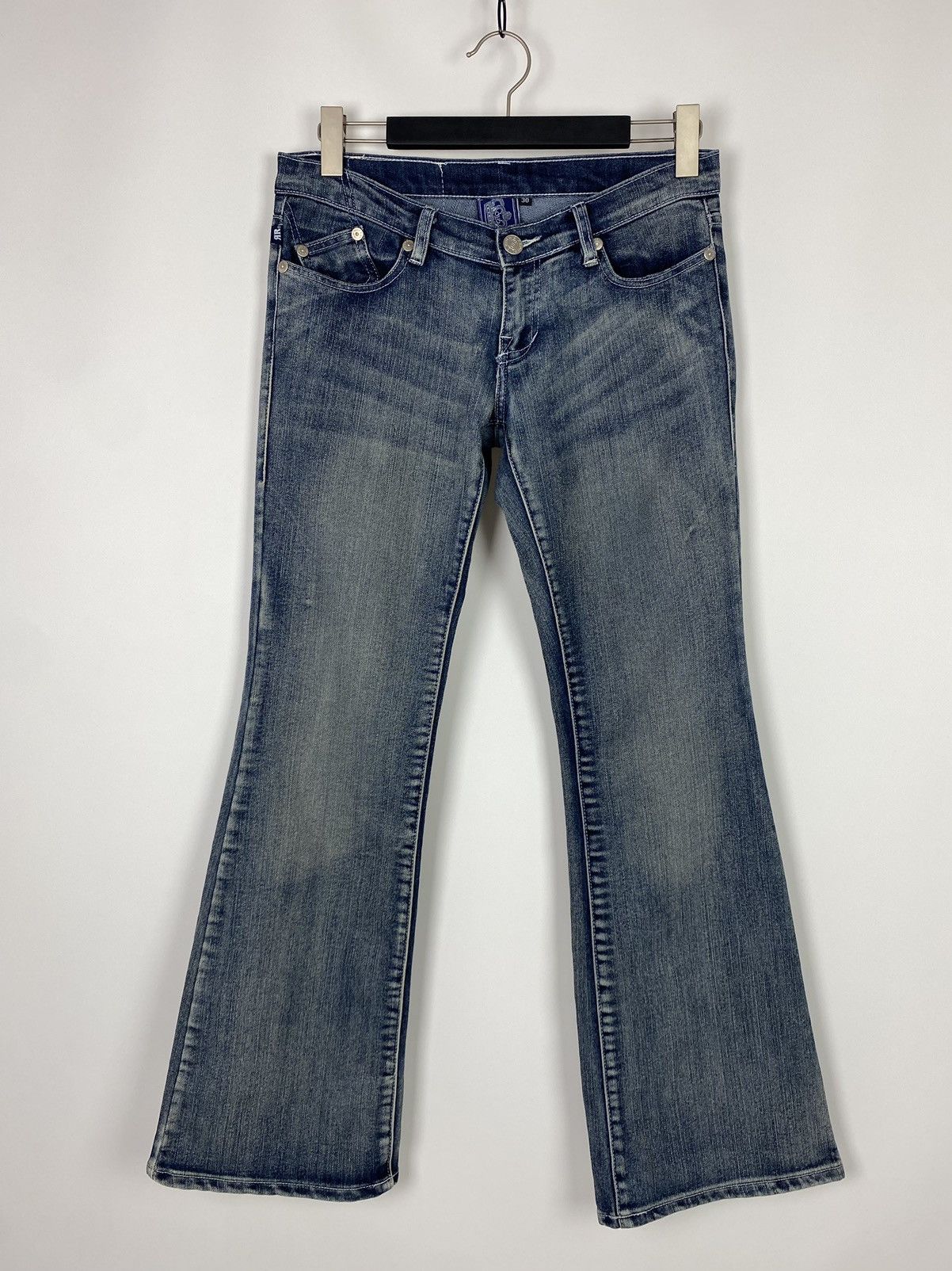 Y2K Vintage Low Rise Slim Washed Denim Flare Jeans