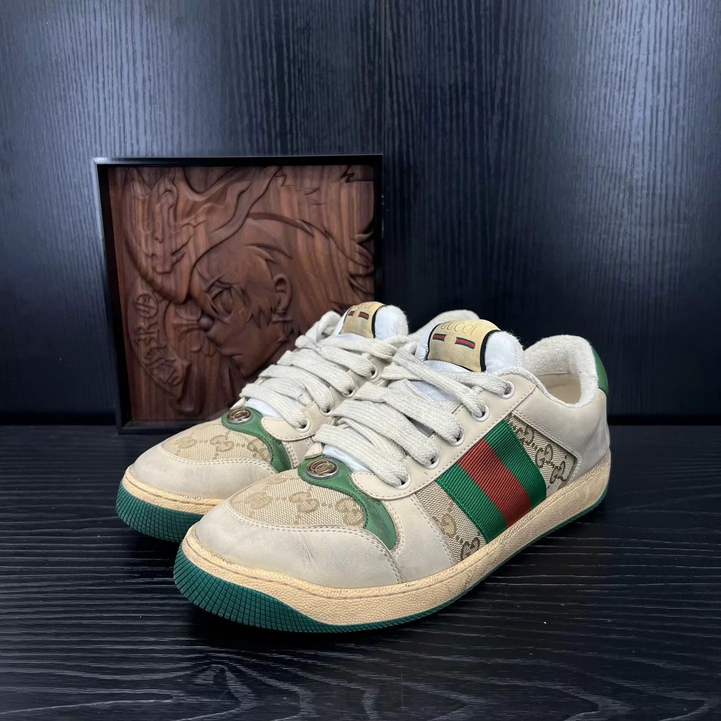 Gucci Gucci Dirty Sneakers Gray Green 7.5/41.5 Near New Size US 8.5 / EU 41-42 - 1 Thumbnail