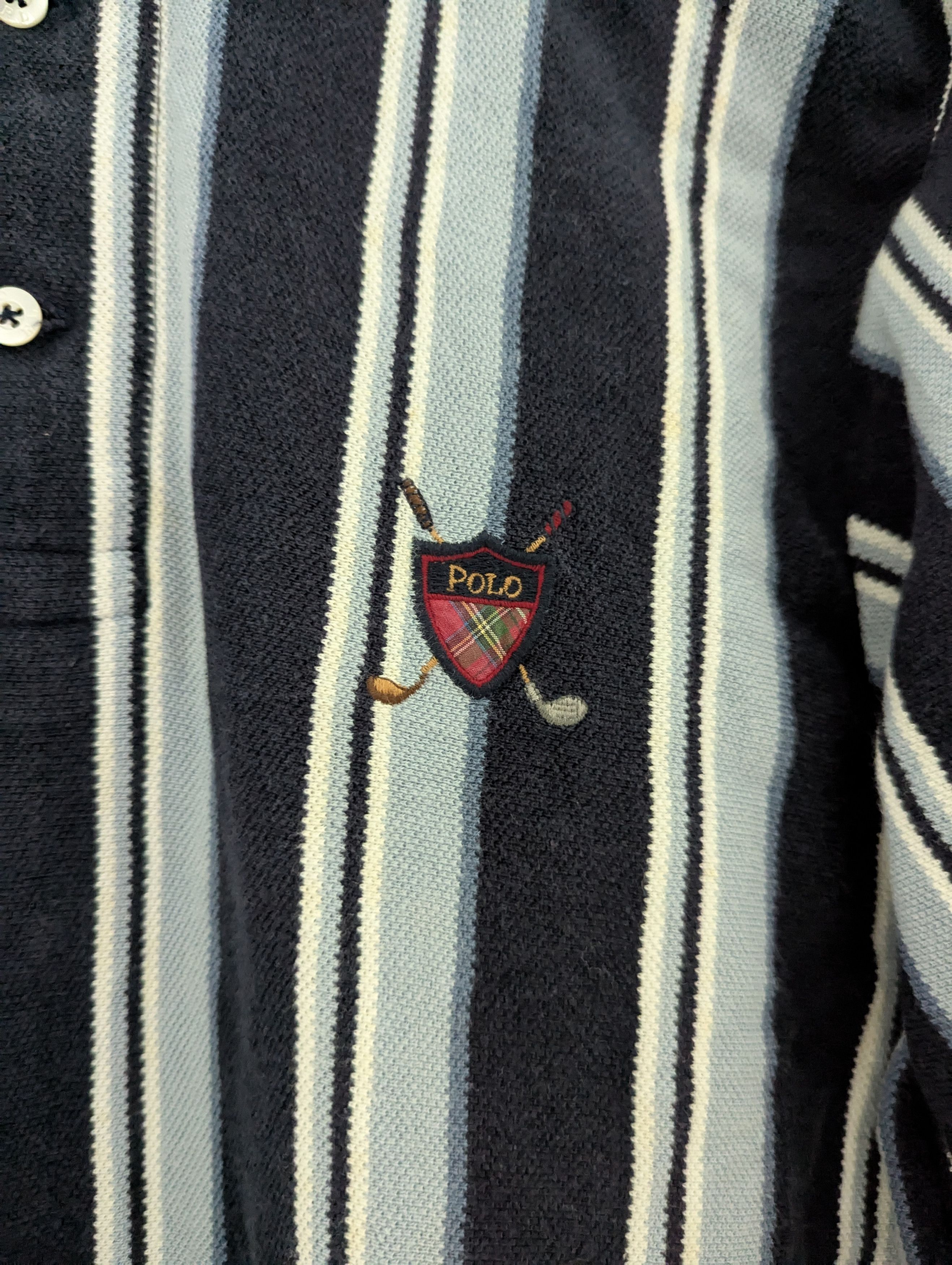 Polo Ralph Lauren × Ralph Lauren Vintage long sleeve polo shirt golf stripe shirt Size US S / EU 44-46 / 1 - 6 Thumbnail