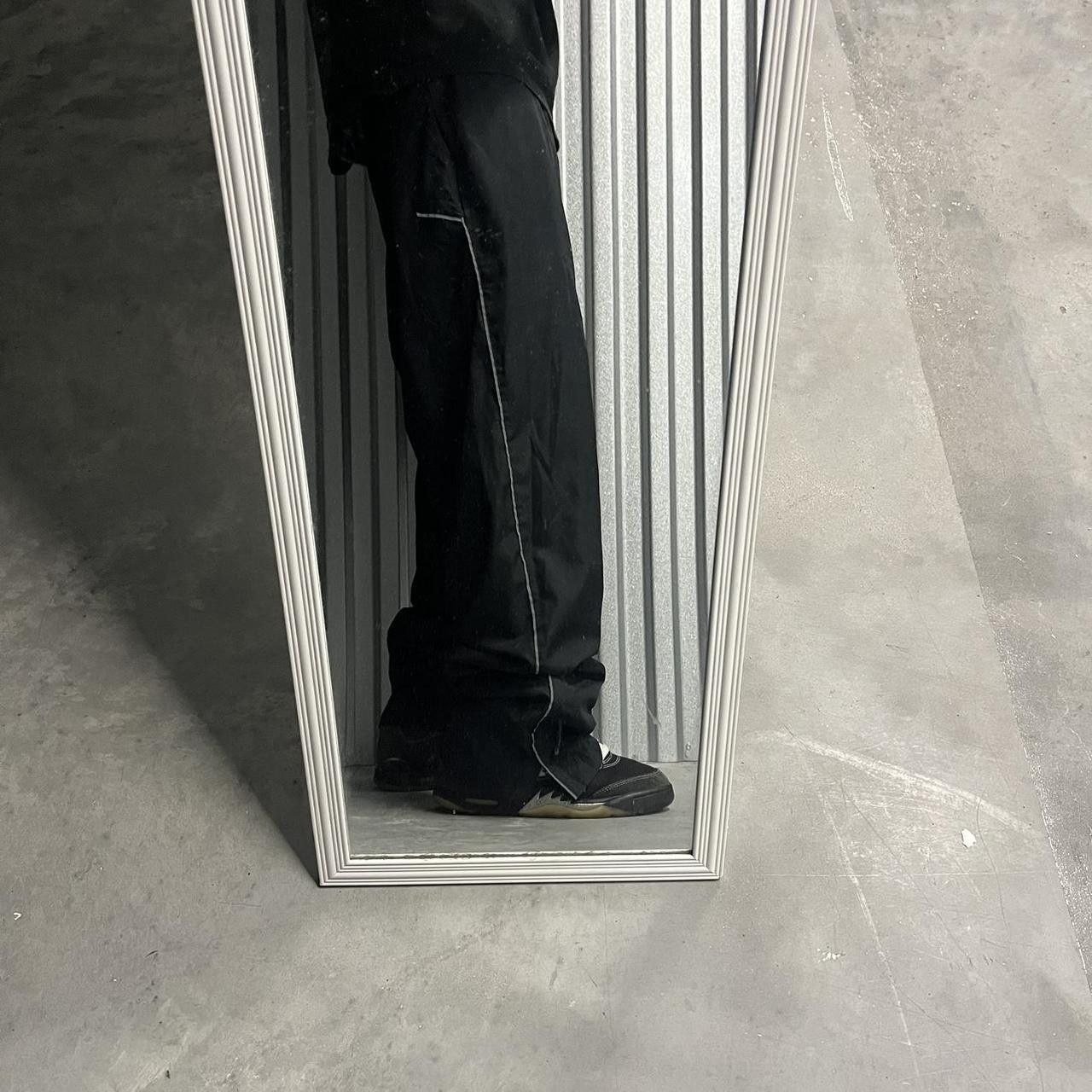 Japanese Brand × Vintage Vintage Y2K/2000s Black Striped Drill Essential Track Pants! Size US 32 / EU 48 - 1 Thumbnail