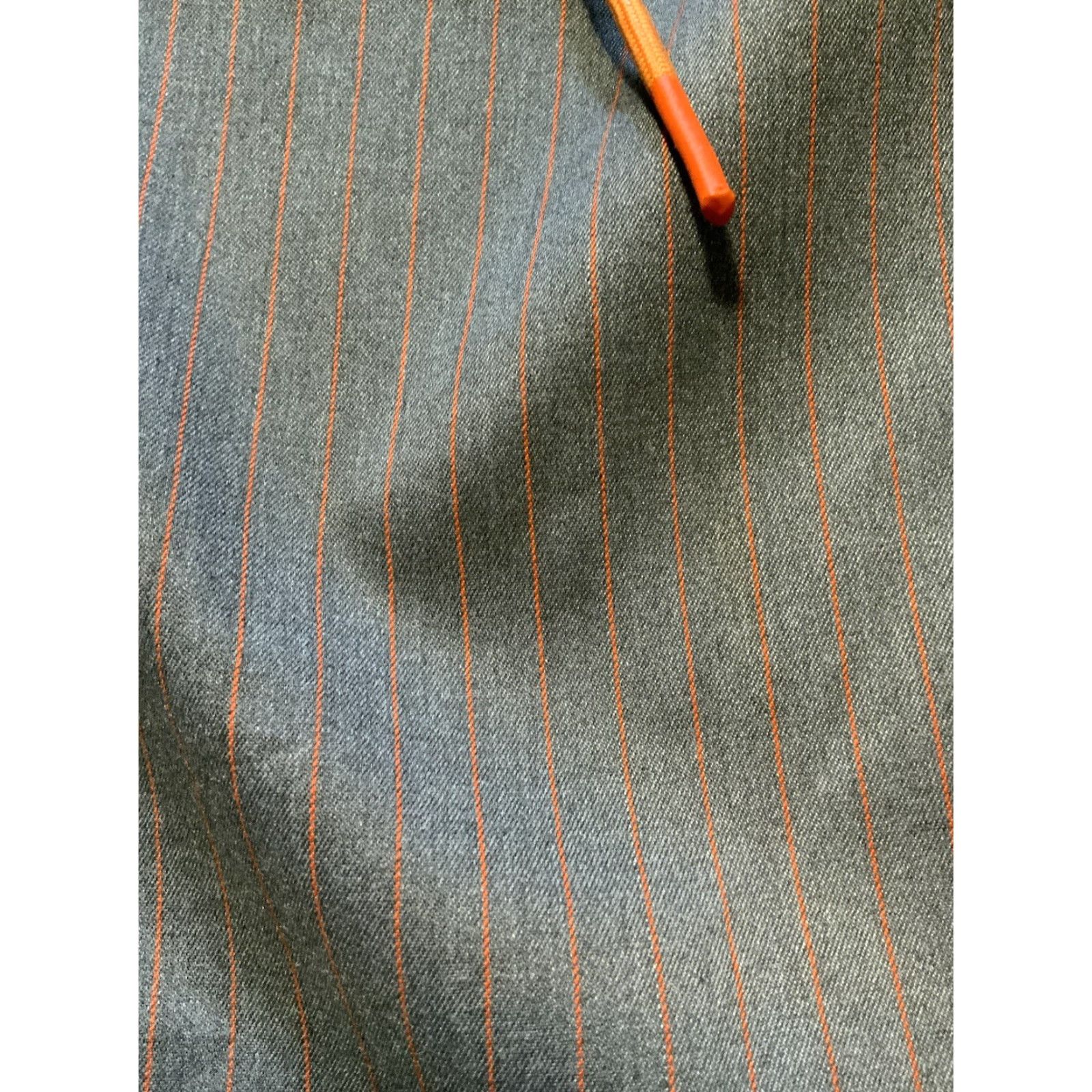 Vintage KDNK Pants Slim Drawstring Striped Gray Orange/Gray Pin Striped Los Angeles Mens L 34 Slim Fit 33in Inseam Size US 33 - 8 Thumbnail
