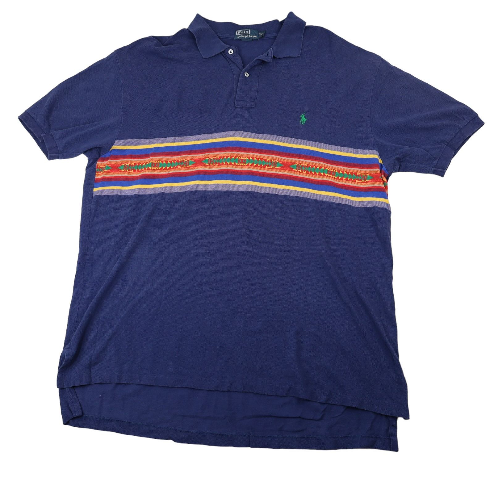 Polo Ralph Lauren × Vintage Vintage Polo Ralph Lauren Aztec Pattern Polo Shirt Size US XXL / EU 58 / 5 - 1 Thumbnail