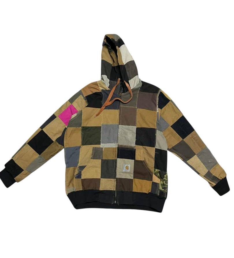 Carhartt Reworked Carhartt Patchwork Zip Hoodie Jacket Vintage 1/1 Size US L / EU 52-54 / 3 - 1 Thumbnail