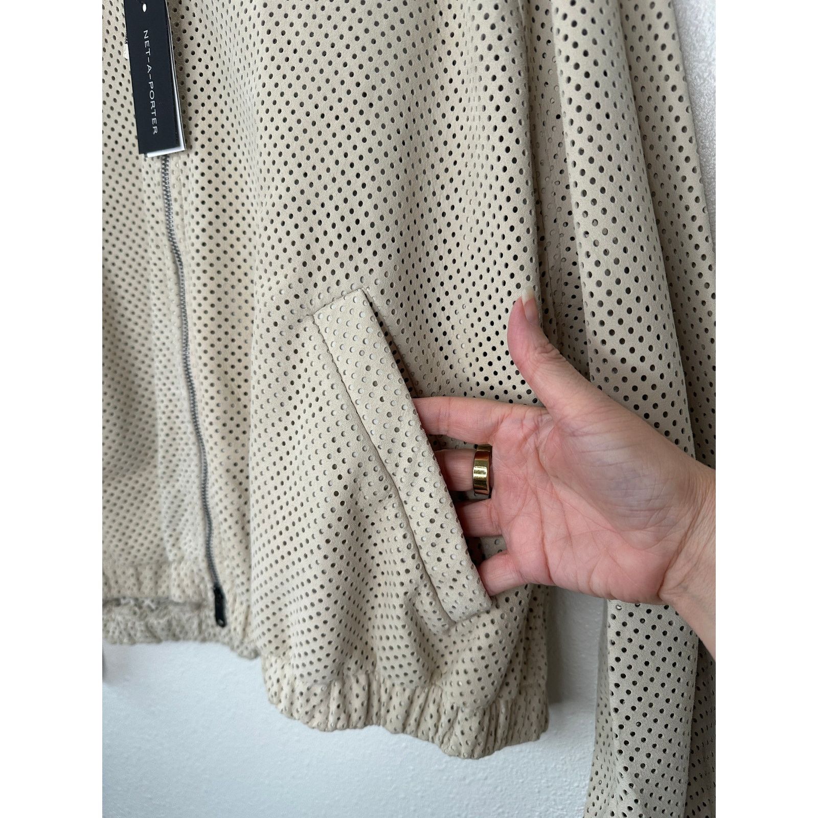 Brunello Cucinelli NWT Brunello Cucinelli Tan Laser Cut Leather Bomber 48 / XL Size XL / US 12-14 / IT 48-50 - 4 Thumbnail
