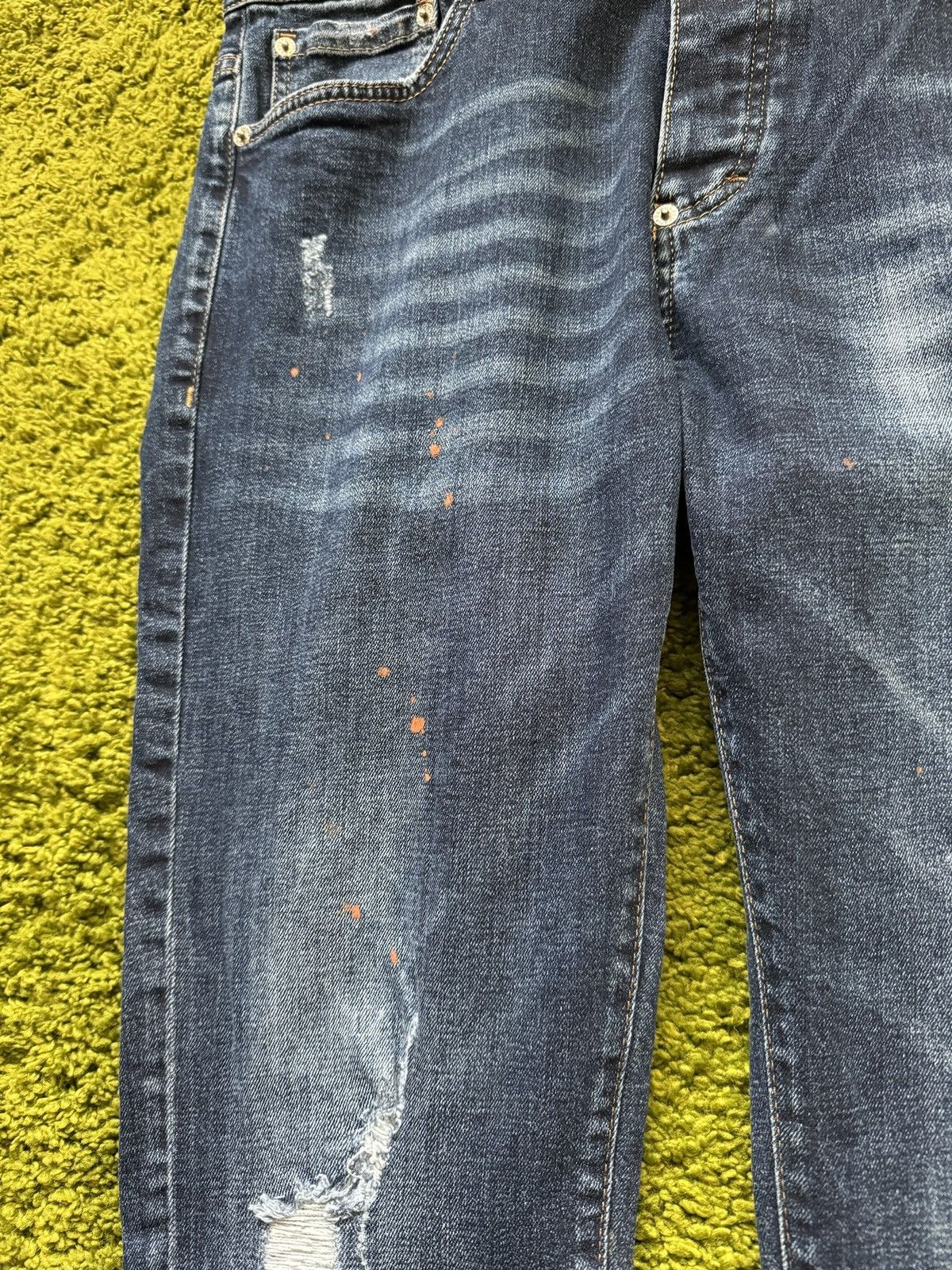 Designer × Dsquared2 Dsquared2 avant garde factory faded painted jeans denim Size US 34 / EU 50 - 4 Thumbnail