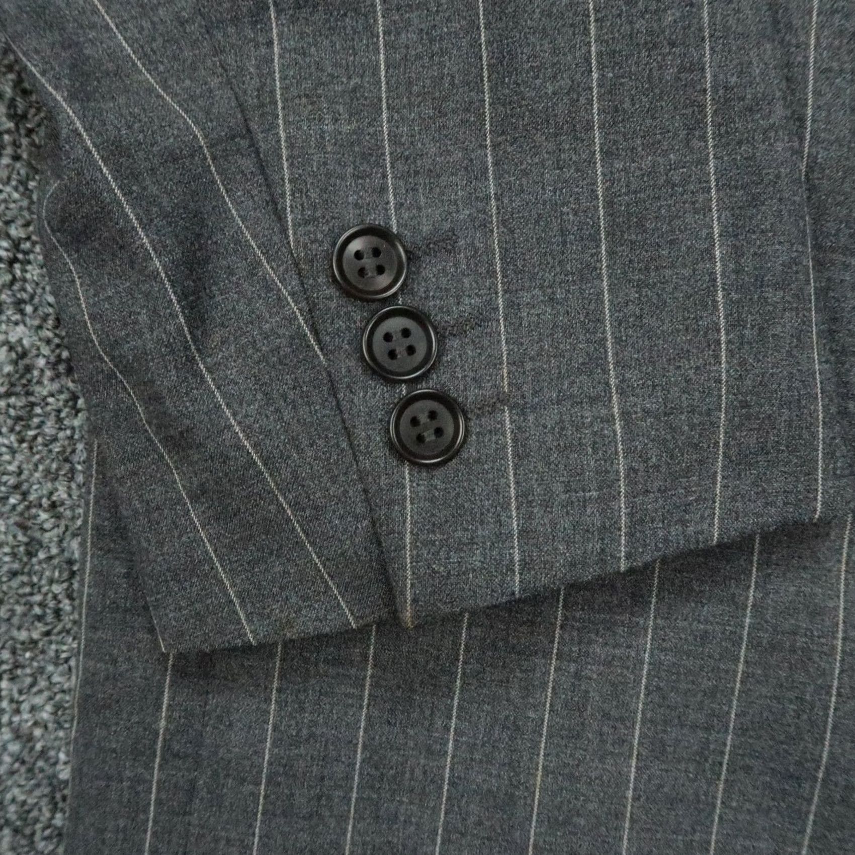Ermenegildo Zegna Ermenegildo Zegna Blazer Mens 46R Gray Stripe Wool Sport Coat Size 46R - 6 Thumbnail
