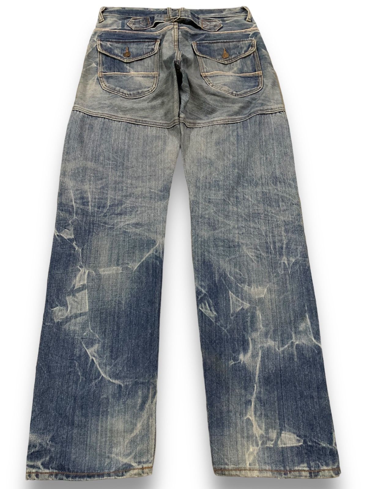 Hysteric Glamour Vintage Sacrifice Japan Selvedge Acid Wash Buckle Back Jeans Size US 30 / EU 46 - 3 Thumbnail