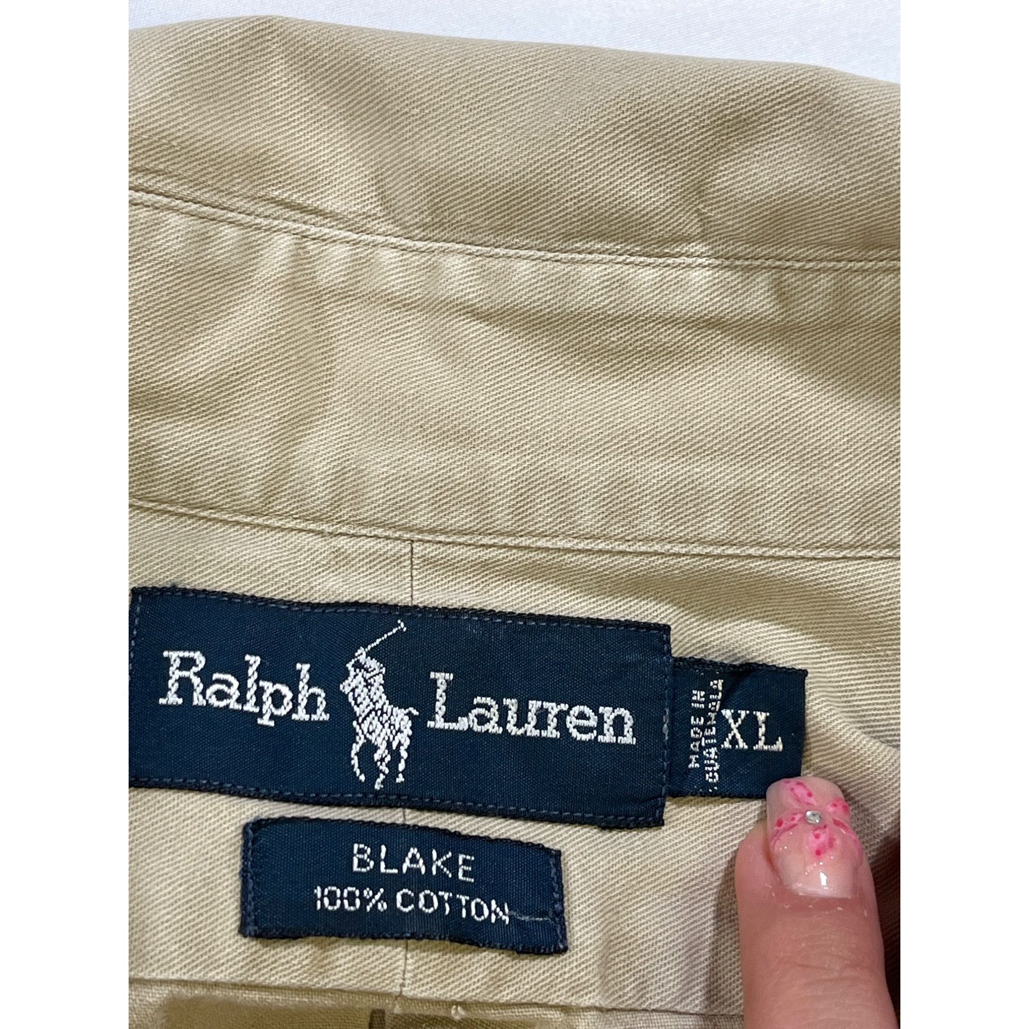 Ralph Lauren Ralph Lauren SKU 7778 Mens Classic Beige Button Down Long Sl Size US XL / EU 56 / 4 - 9 Thumbnail