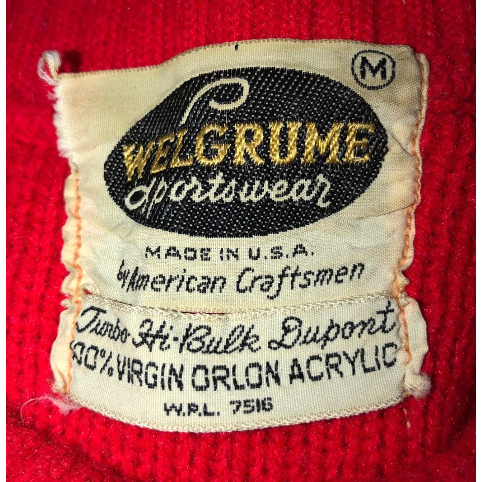 Vintage VINTAGE Welgrume Sportswear Sweater Crew Neck Mens Red Size M Acrylic Crewneck, Men’s, Red, Vintage Cuffed Wear Size US M / EU 48-50 / 2 - 6 Thumbnail