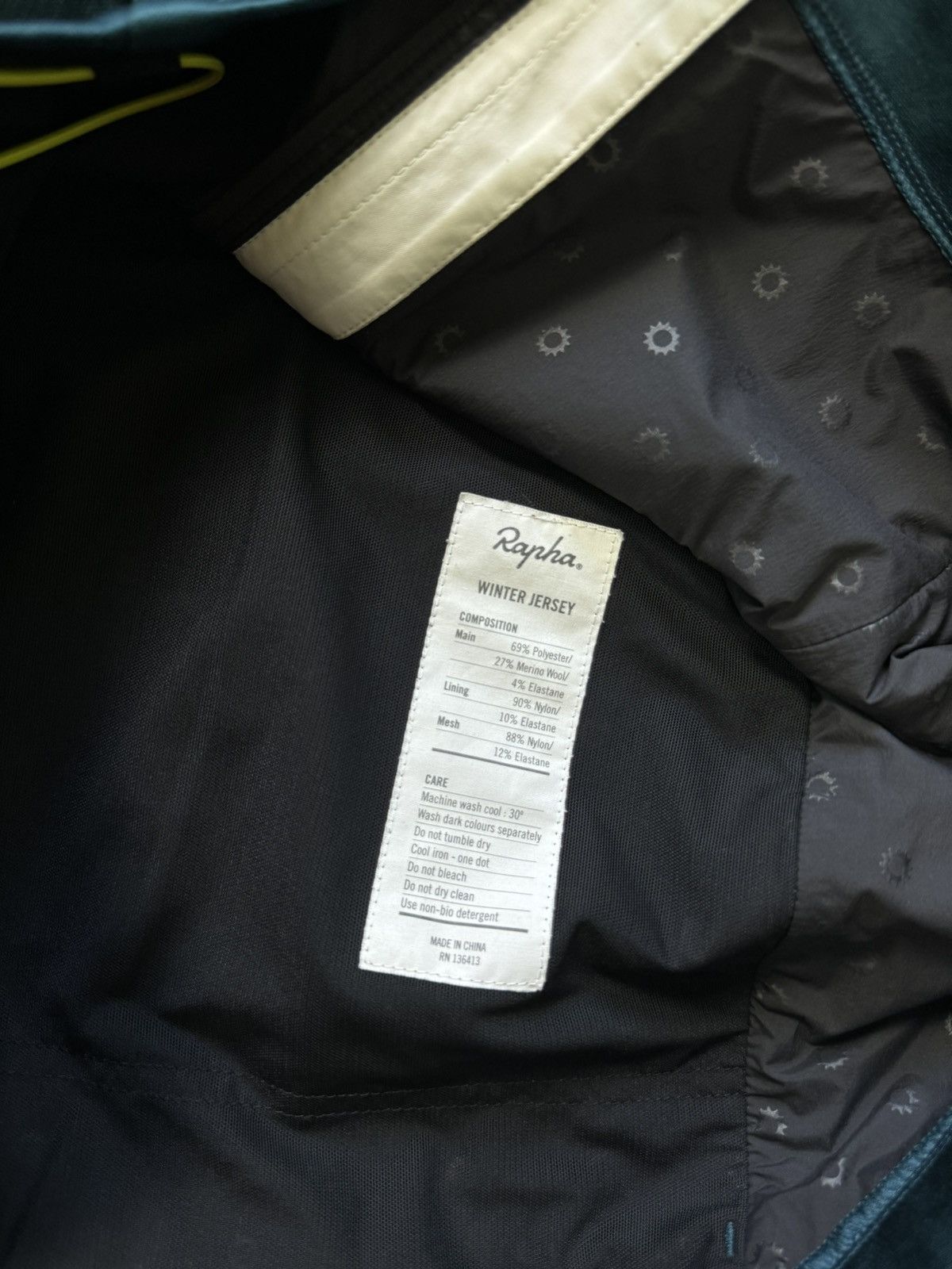 Rapha Rapha Mens Winter Jersey Teal Merino Wool Blend 3 Vents Size US L / EU 52-54 / 3 - 7 Thumbnail