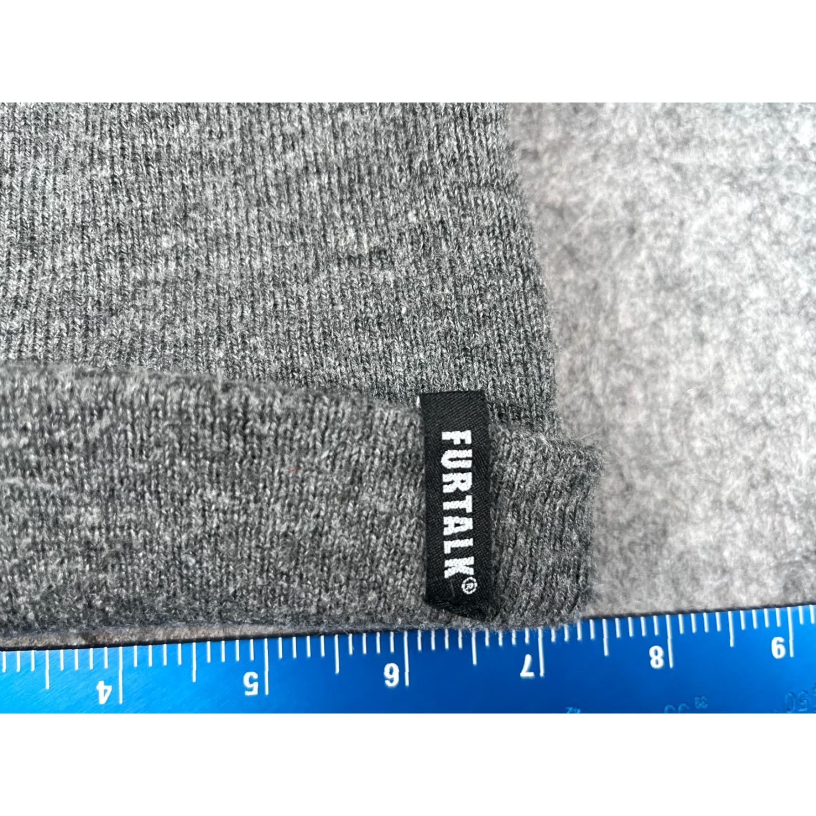 Vintage Furtalk Beanie Toque Hat Adult One Size Gray Acrylic Knit Logo Ski Beanie Mens Womens 100% Acrylic Knit Gift Size ONE SIZE - 2 Thumbnail