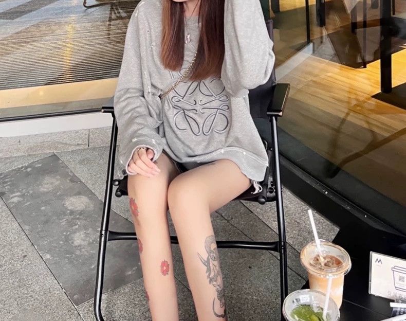 Loewe loewe Embroidered ripped gray sweatshirt 2503-Nextarrow Size US M / EU 48-50 / 2 - 7 Thumbnail