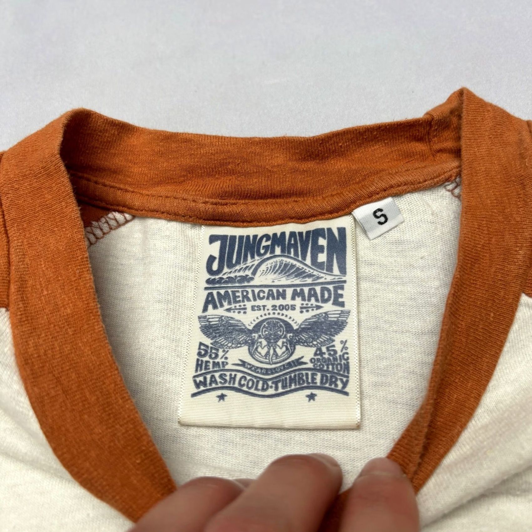 Jungmaven Jungmaven Hemp Organic Cotton Baseball Tee Shirt Small Retro Orange Size US S / EU 44-46 / 1 - 4 Thumbnail