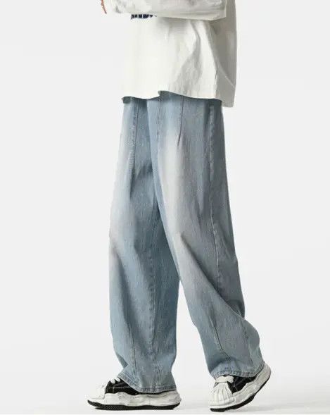 Japanese Brand × Jean American retro washed loose straight wide-leg jeans Size US 32 / EU 48 - 2 Thumbnail