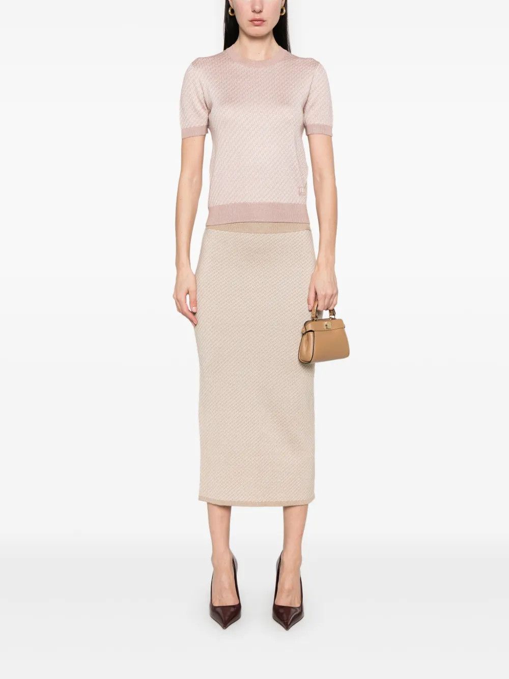 Fendi o1s1wg110326 Skirt in Beige Size 30" / US 8 / IT 44 - 5 Thumbnail