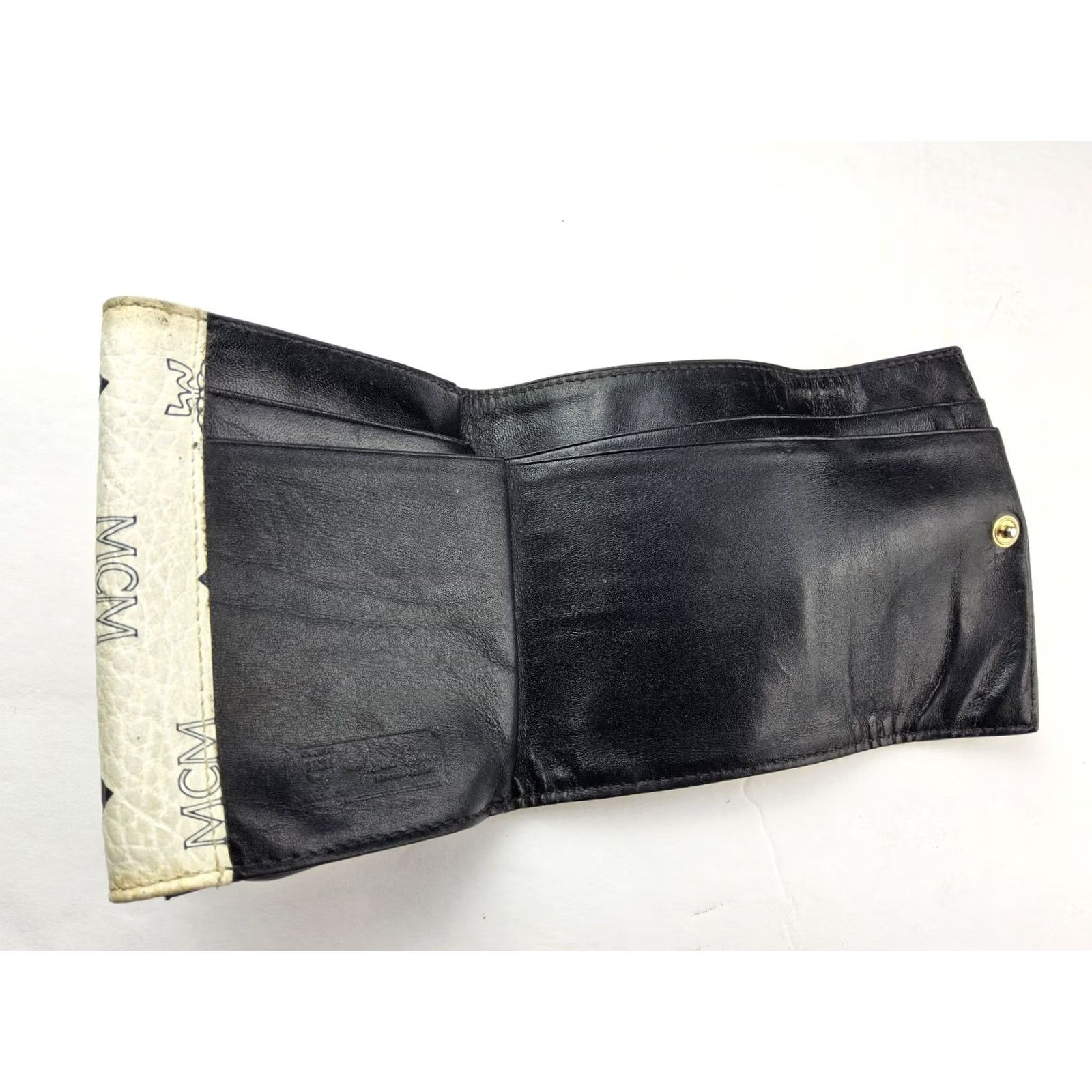 MCM MCM Logo Visetos Leather Folding Snap Wallet Women's Size ONE SIZE - 5 Thumbnail